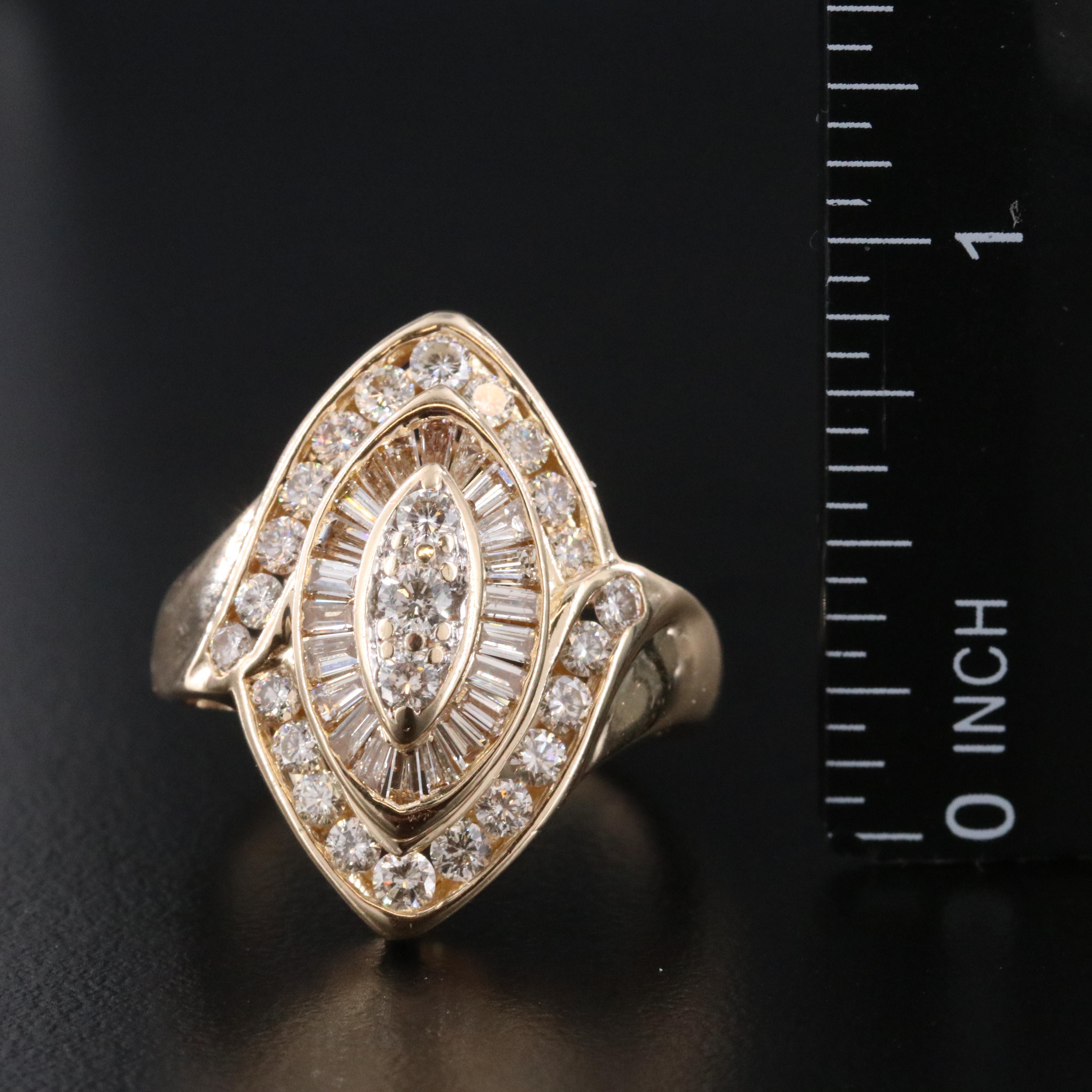 14K 2.07 CTW Diamond Navette Ring
