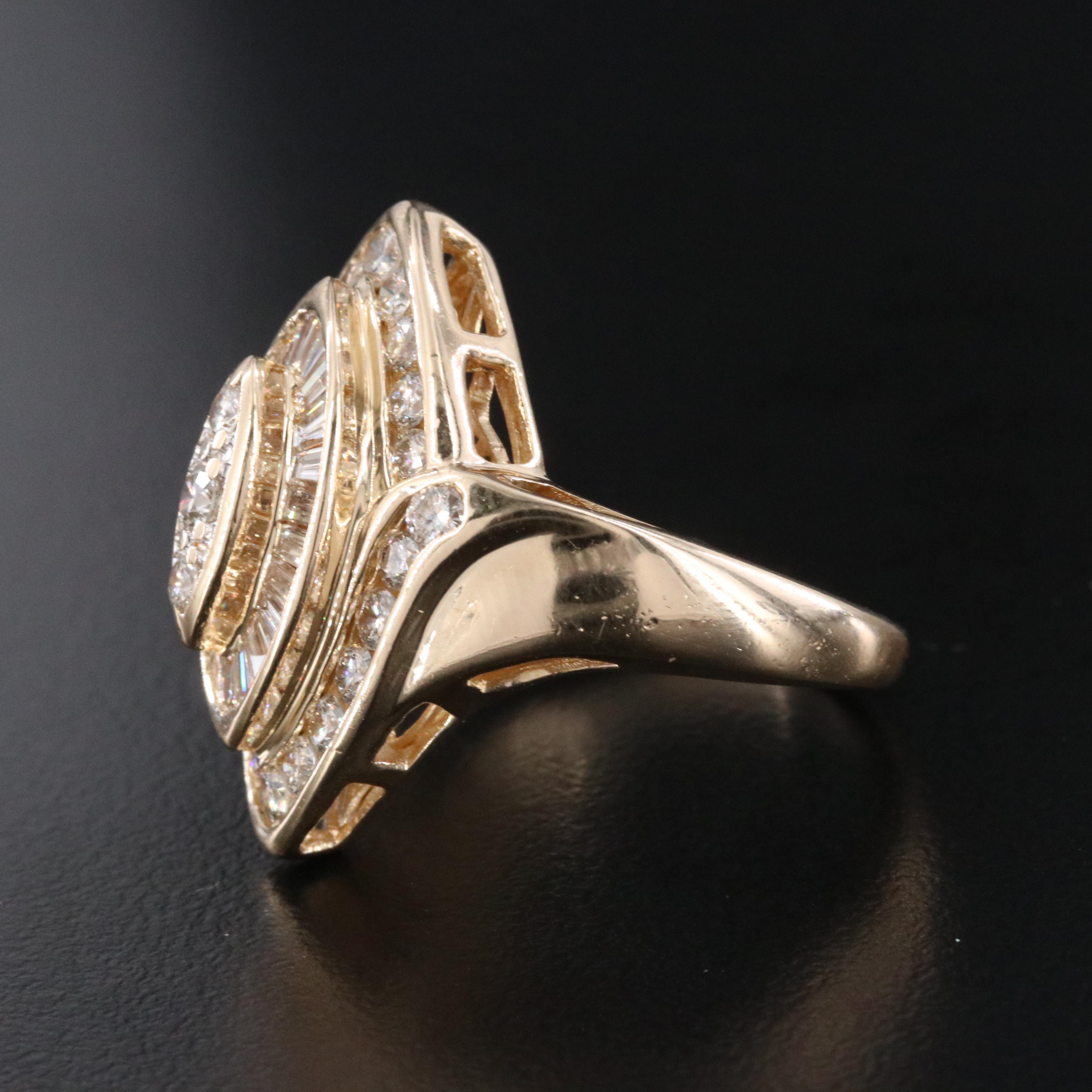 14K 2.07 CTW Diamond Navette Ring