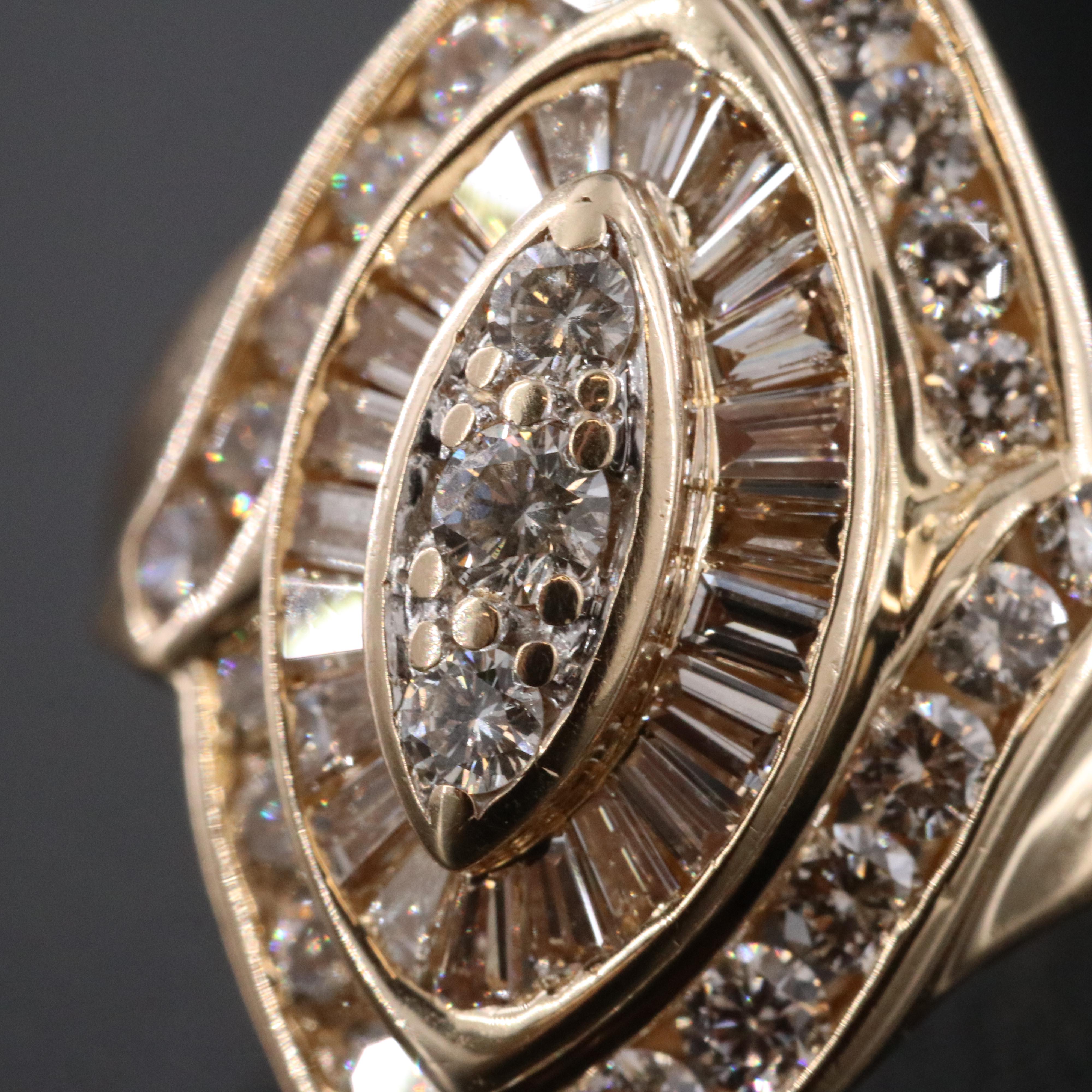 14K 2.07 CTW Diamond Navette Ring