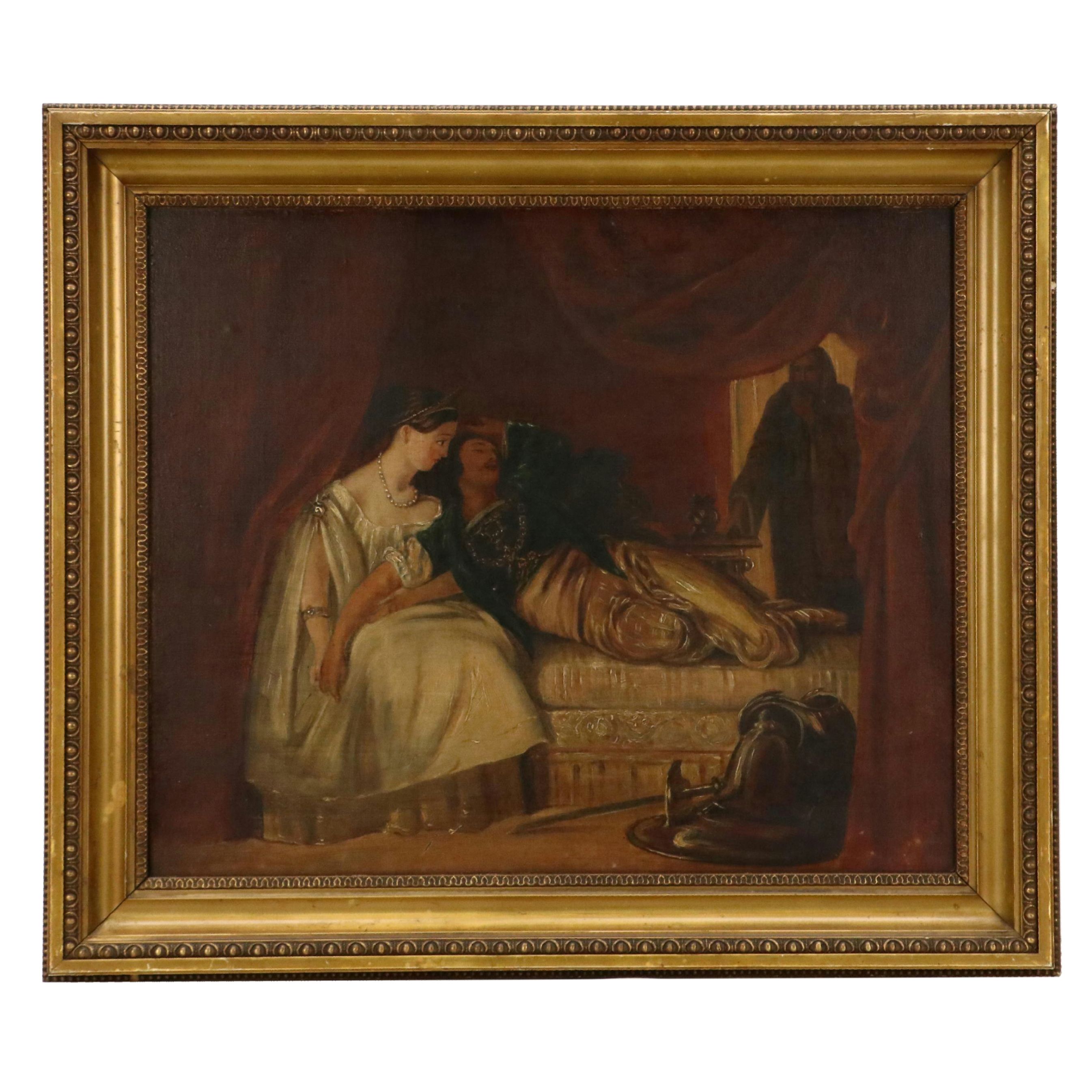 Romantic Movement Genre Oil Painting, 19th Century