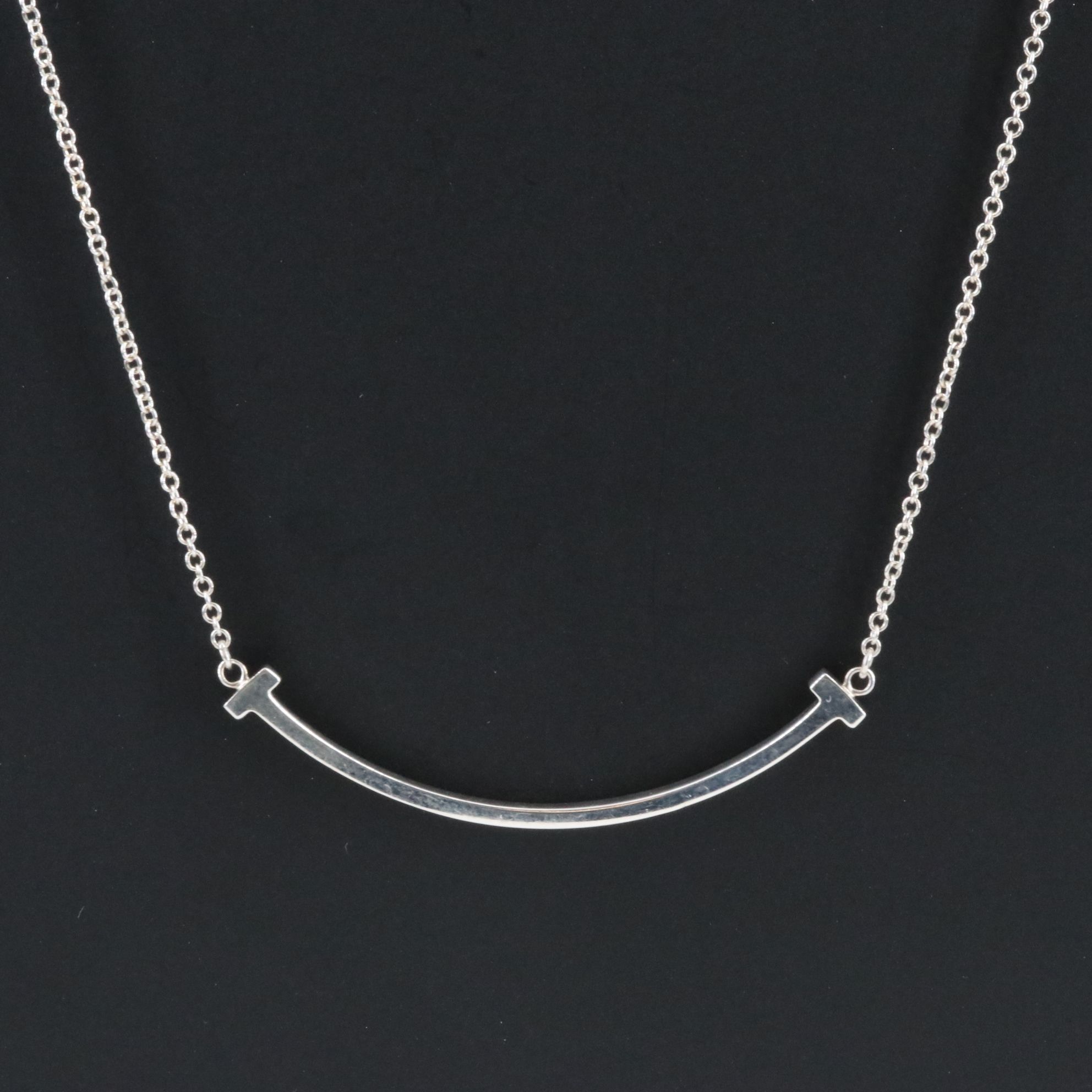 Tiffany & Co. "T" Sterling Smile Necklace