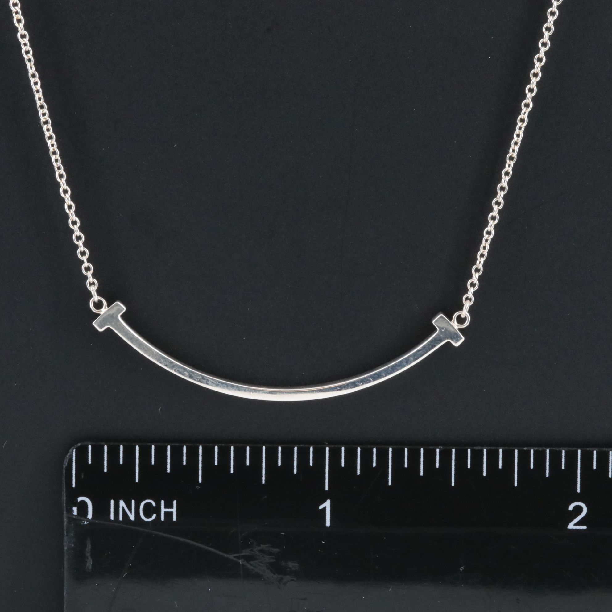 Tiffany & Co. "T" Sterling Smile Necklace