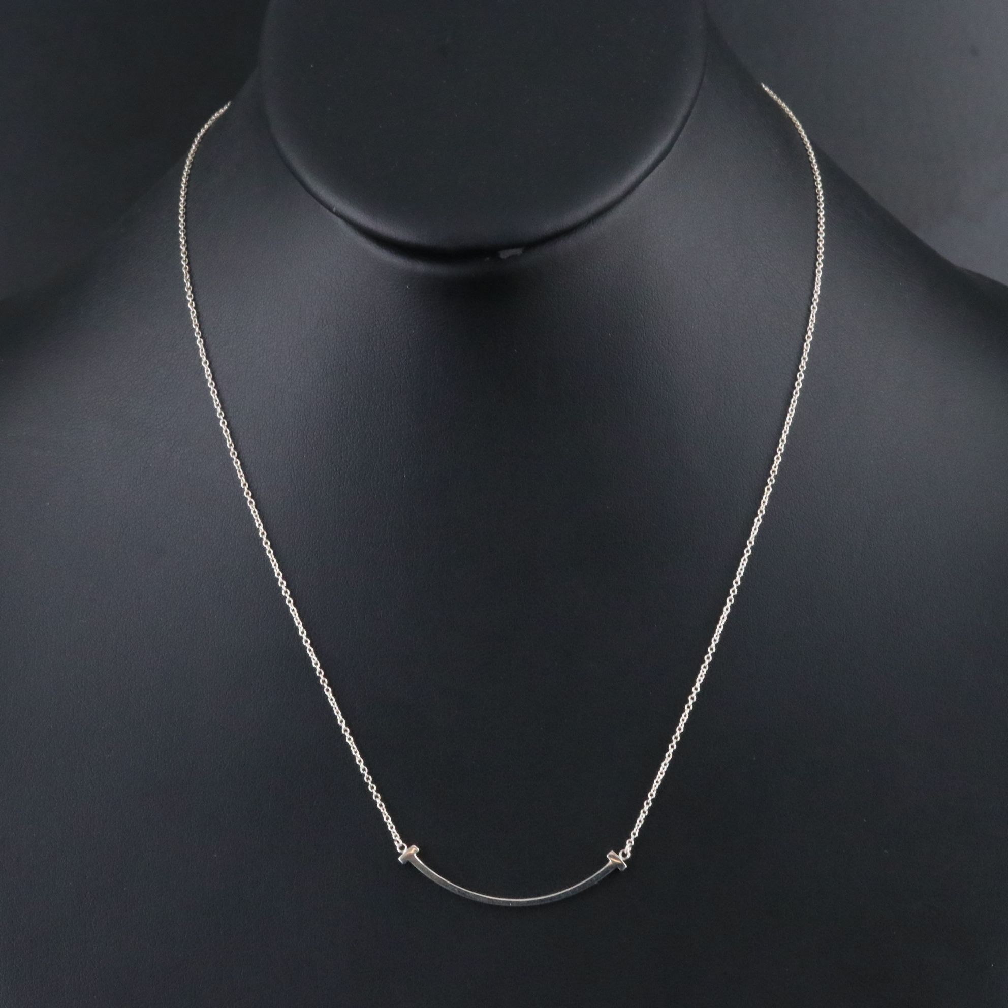 Tiffany & Co. "T" Sterling Smile Necklace