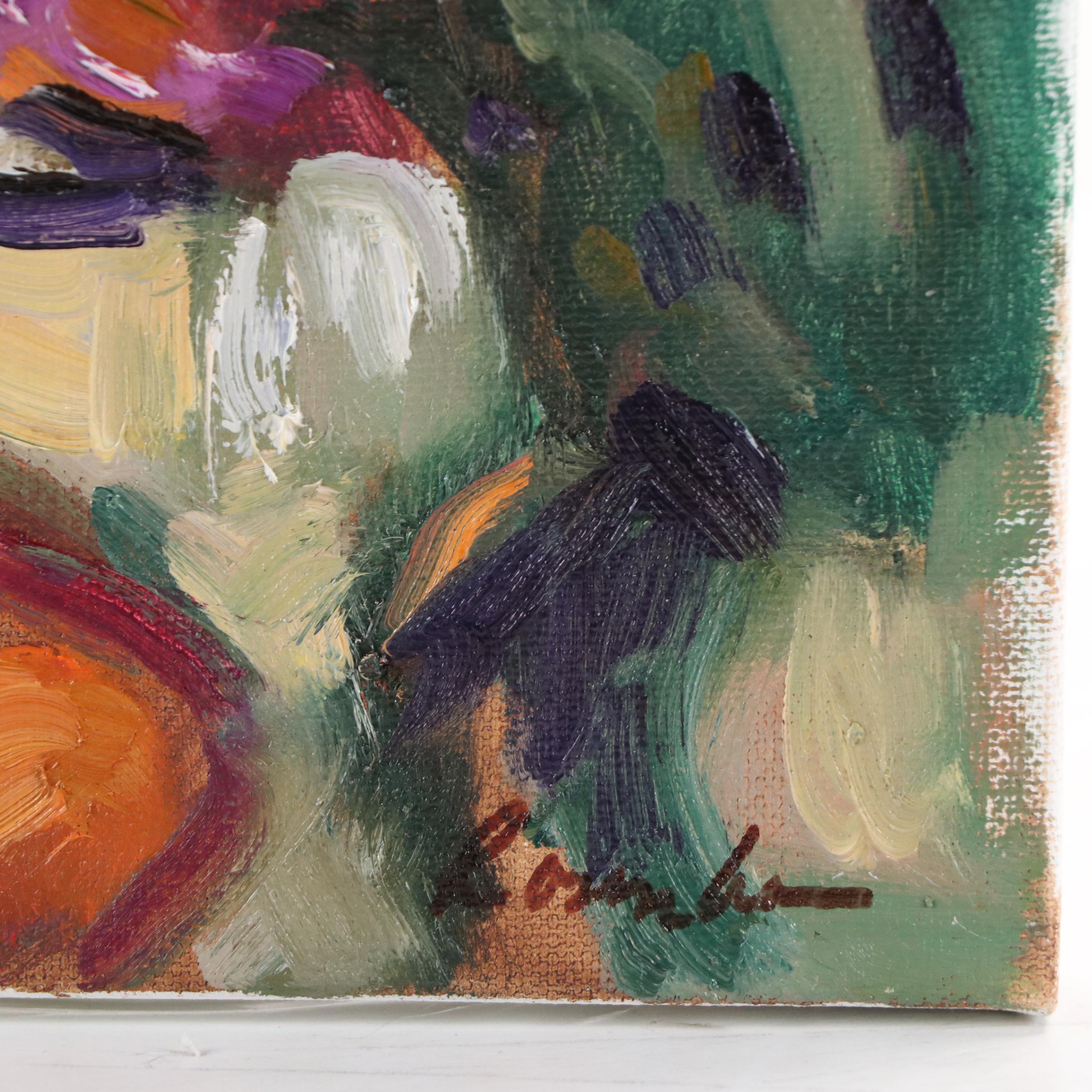 Sally Rosenbaum Oil Painting of Figure Reading, 21st Century