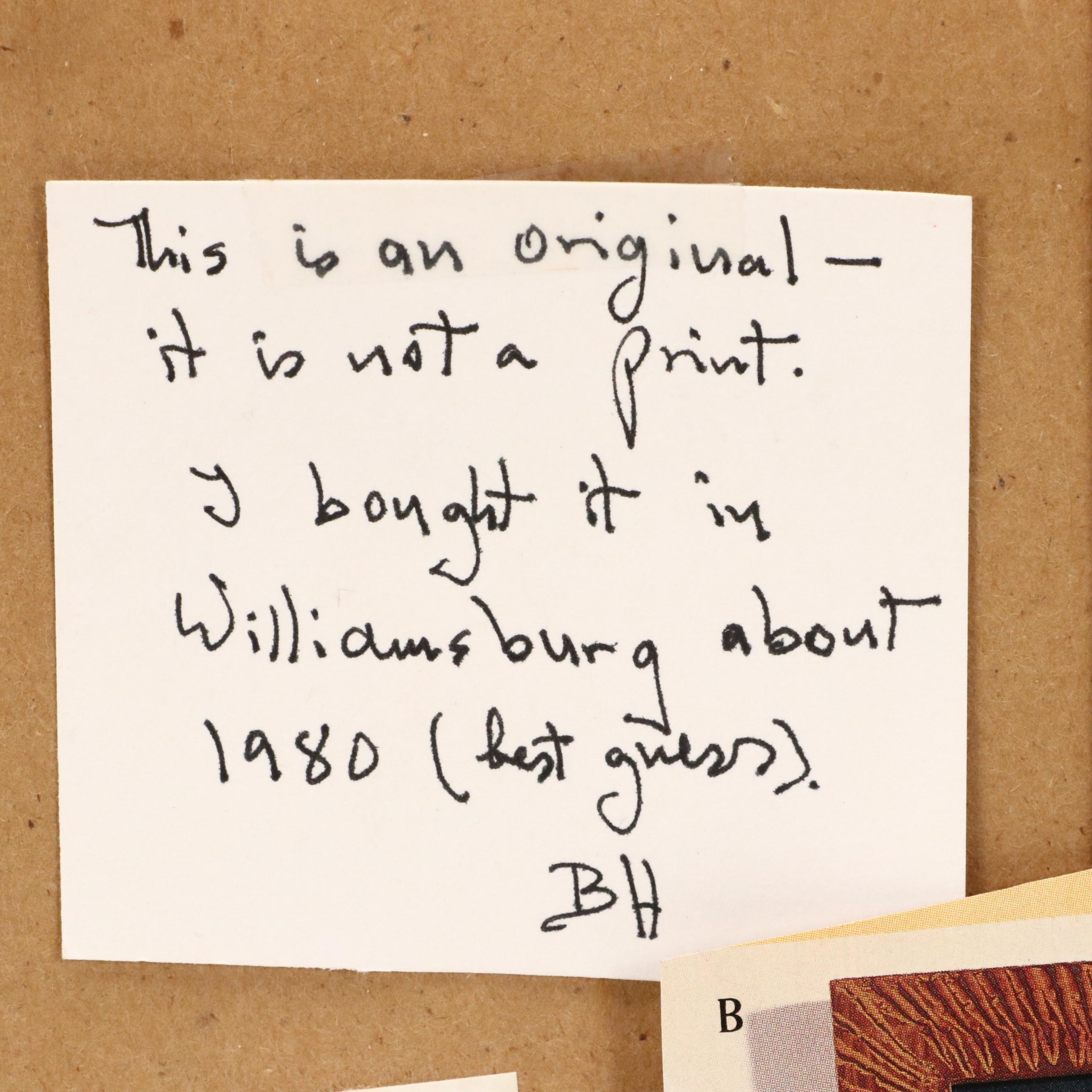 Pamela Dalton Hand-Painted Scherenschnitte Folk Art with Verse, 1991