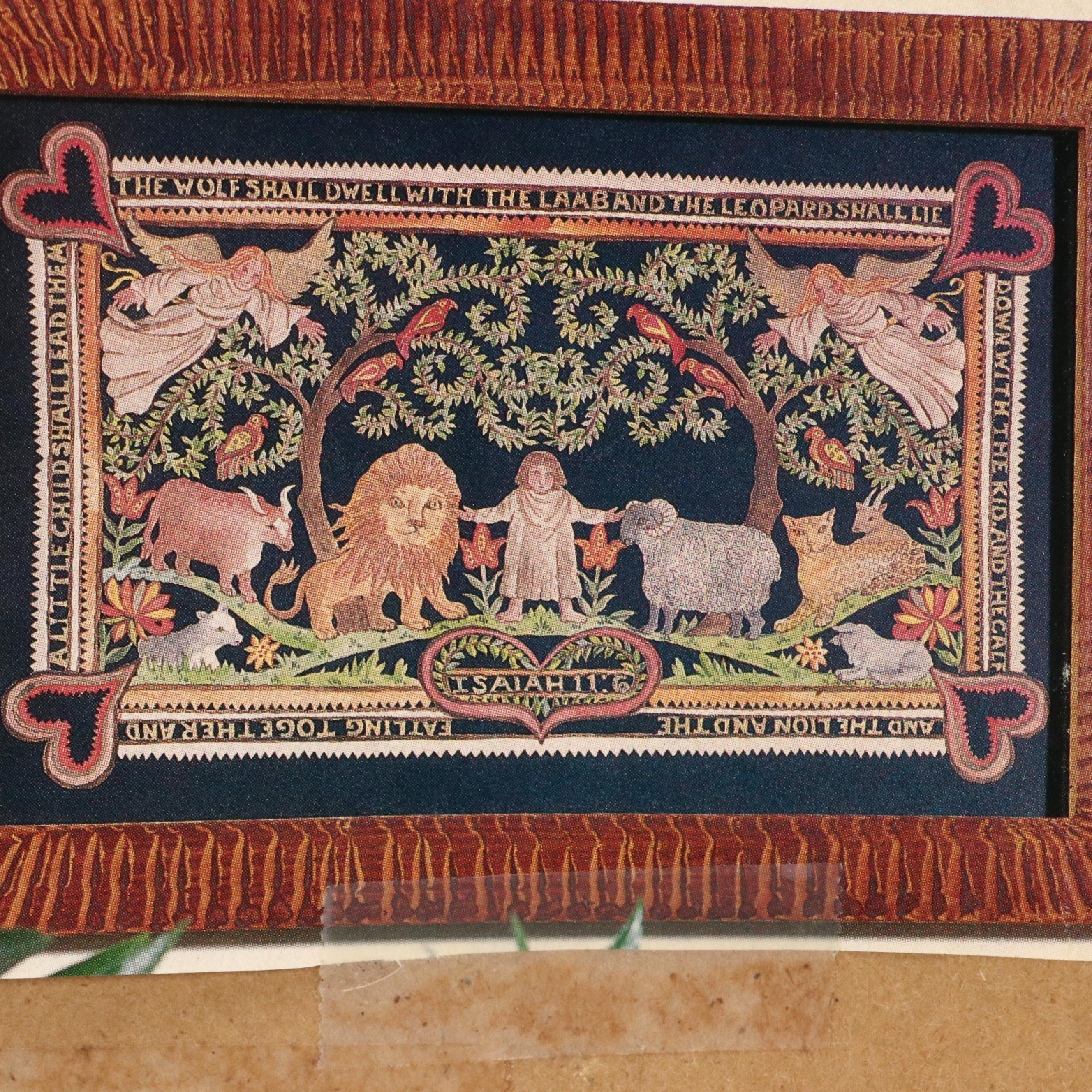 Pamela Dalton Hand-Painted Scherenschnitte Folk Art with Verse, 1991