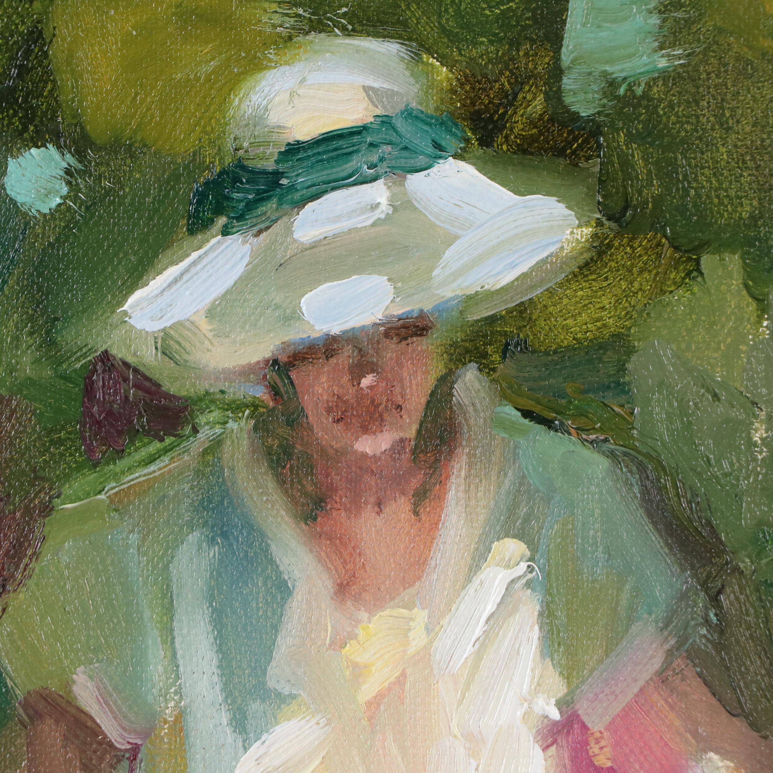 Sally Rosenbaum Oil Painting of Figure Reading, 21st Century