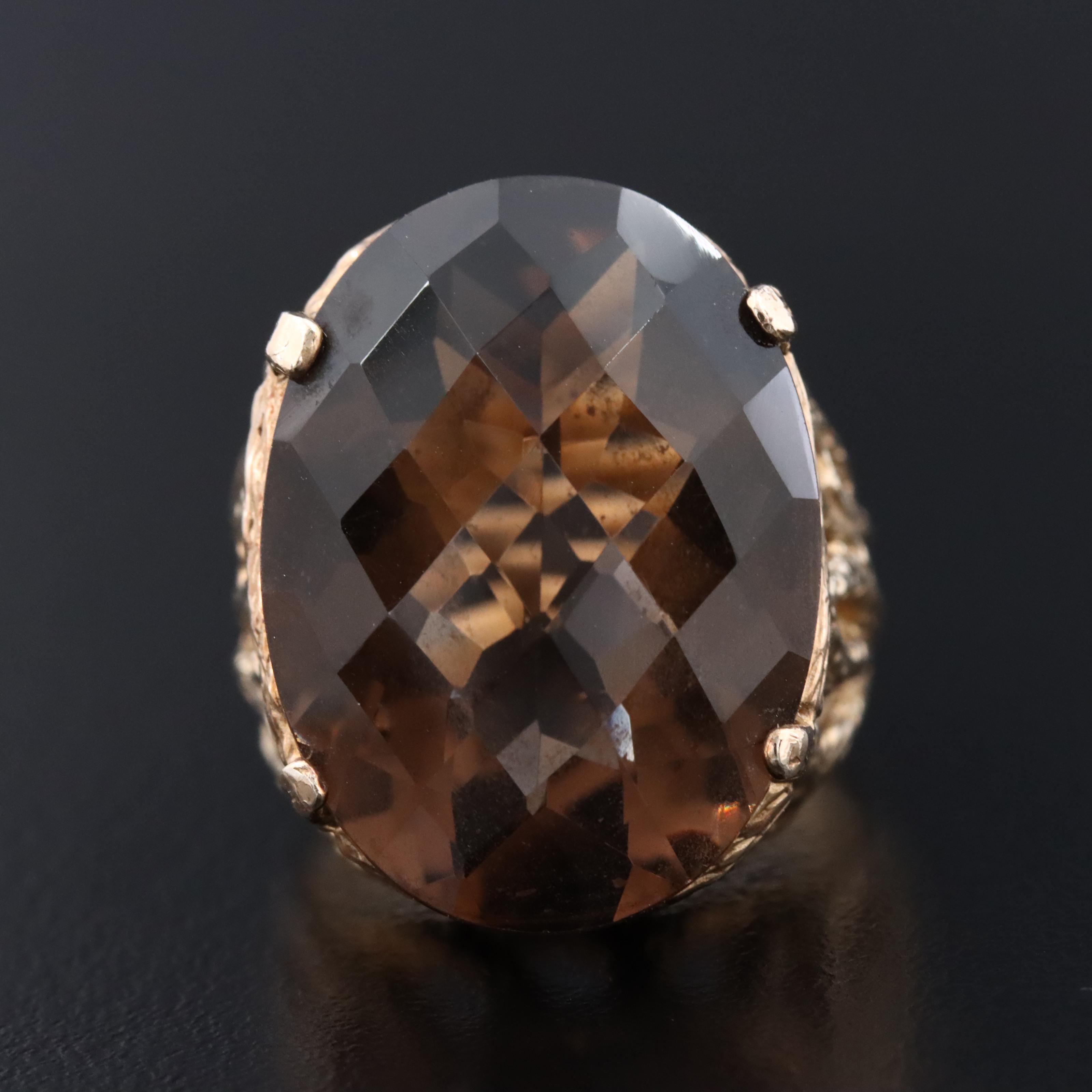 Sterling Smoky Quartz Ring