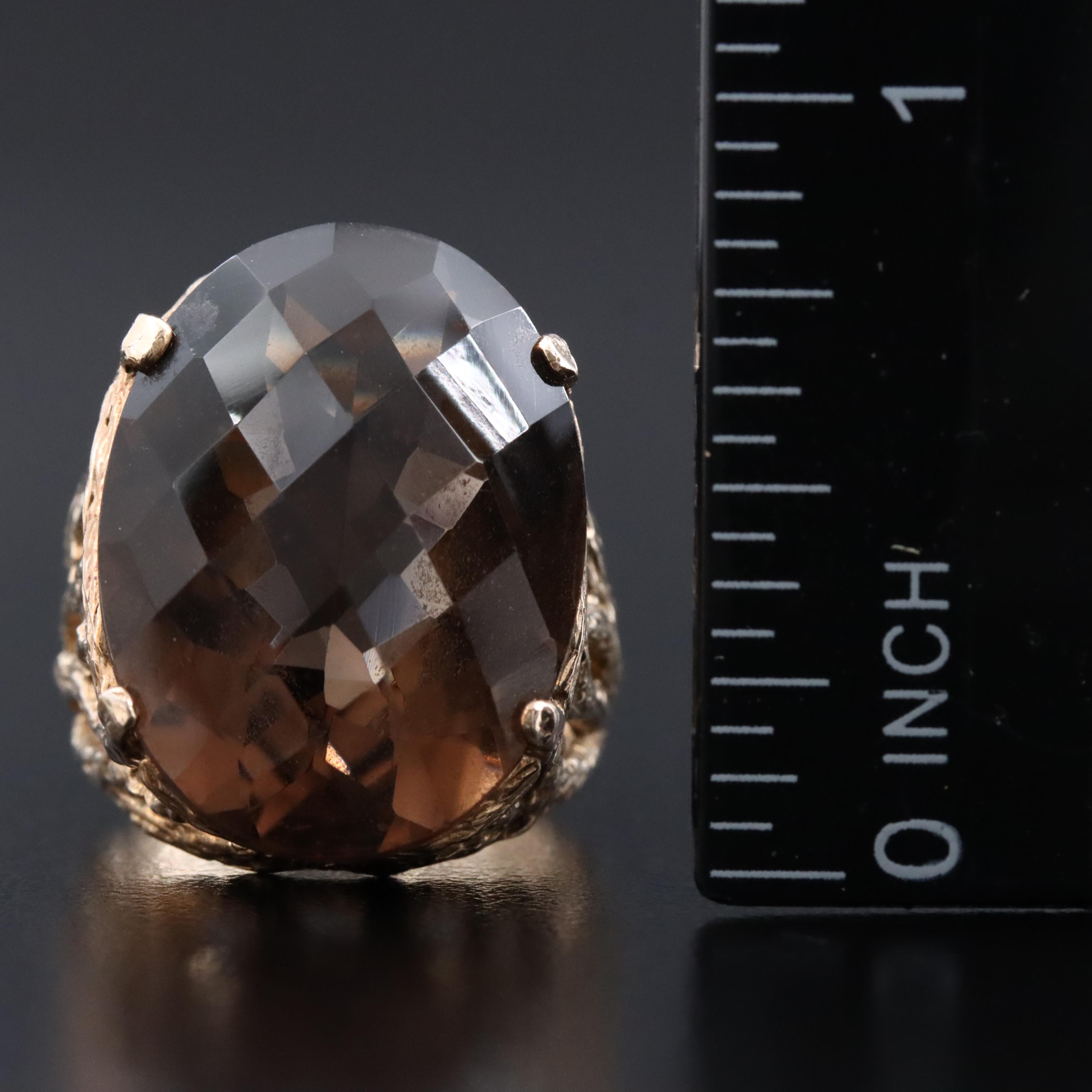 Sterling Smoky Quartz Ring