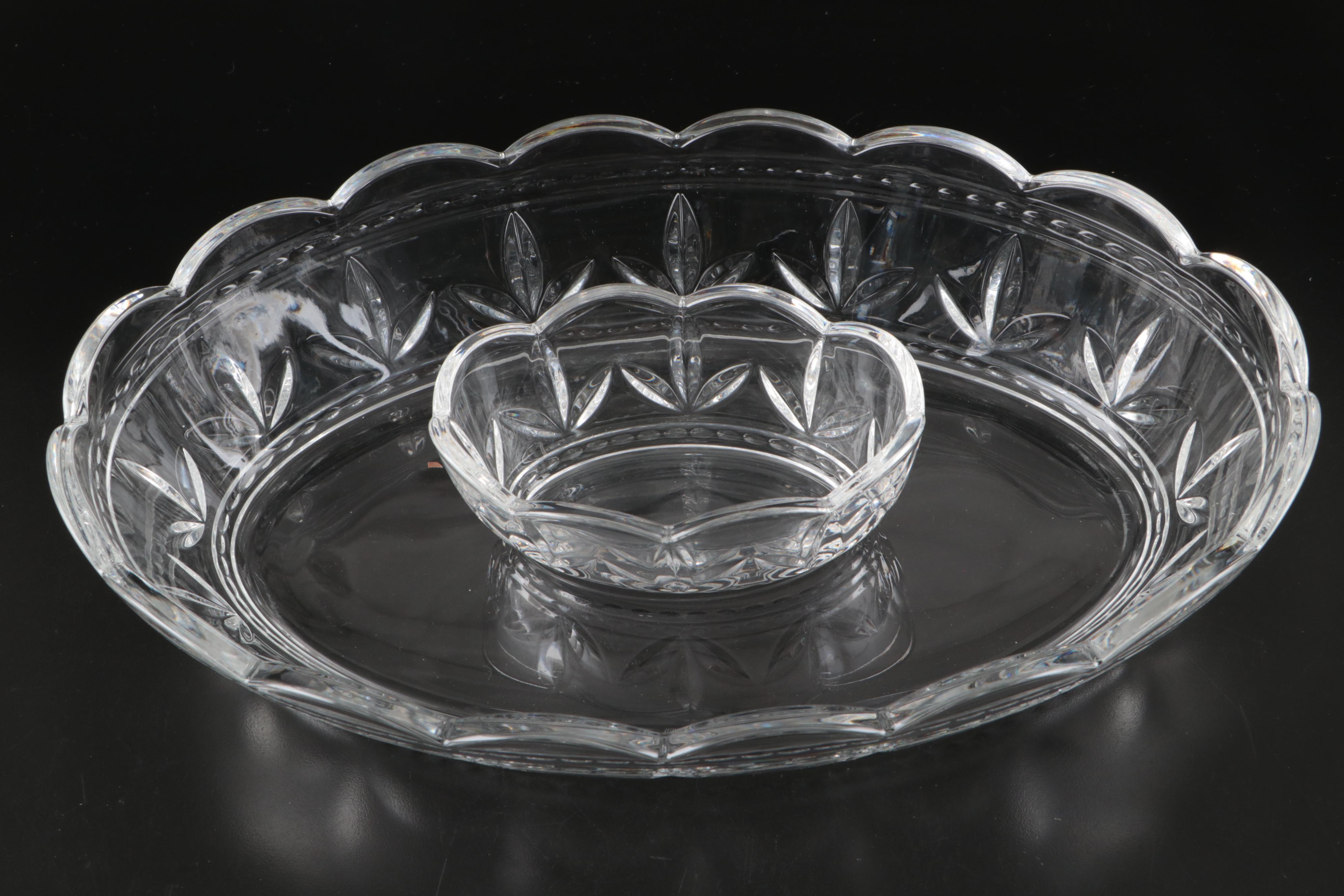 Marquis by Waterford "Brennan" Crystal Tray, "Lismore" Shakers and Crystal Bowls