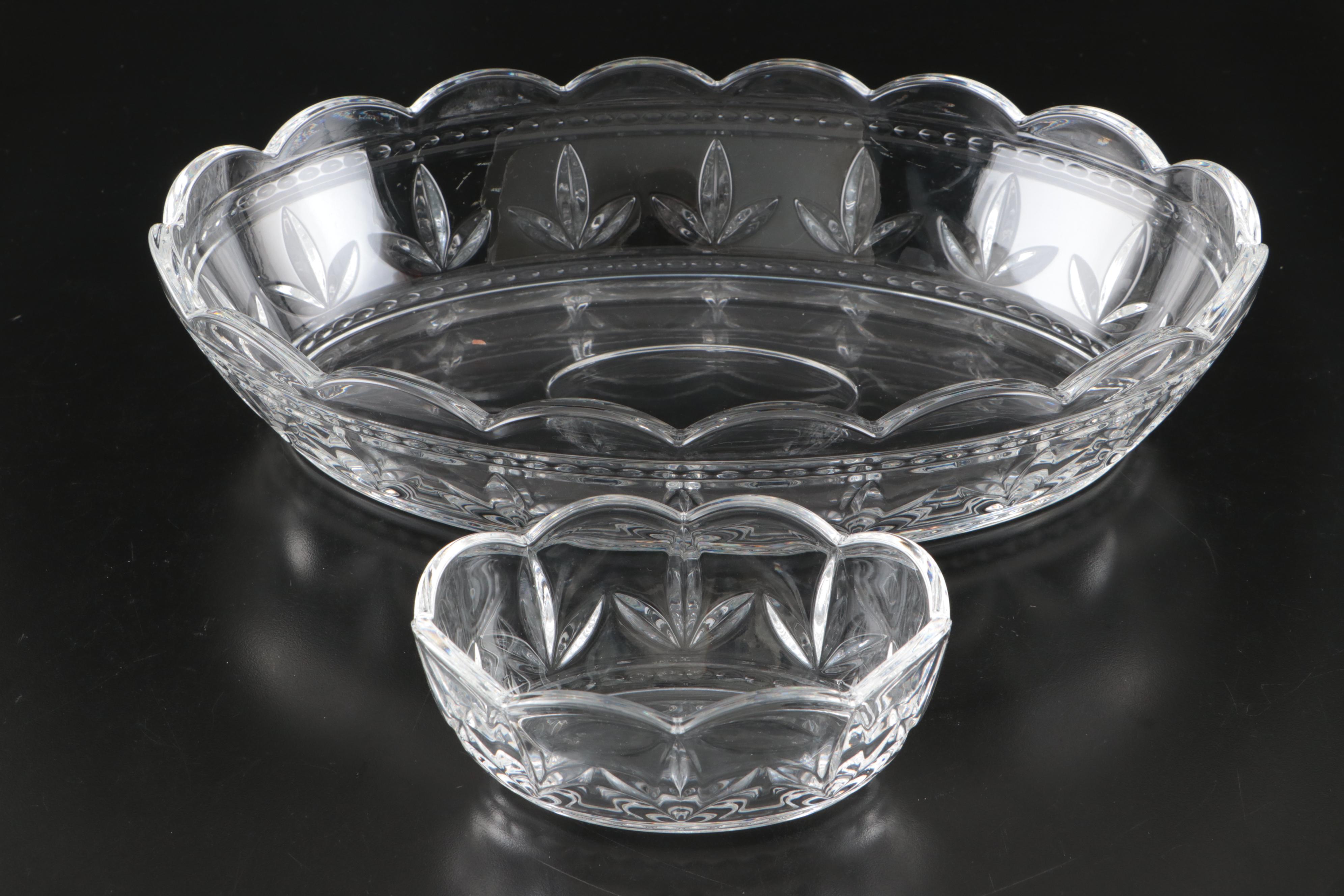 Marquis by Waterford "Brennan" Crystal Tray, "Lismore" Shakers and Crystal Bowls
