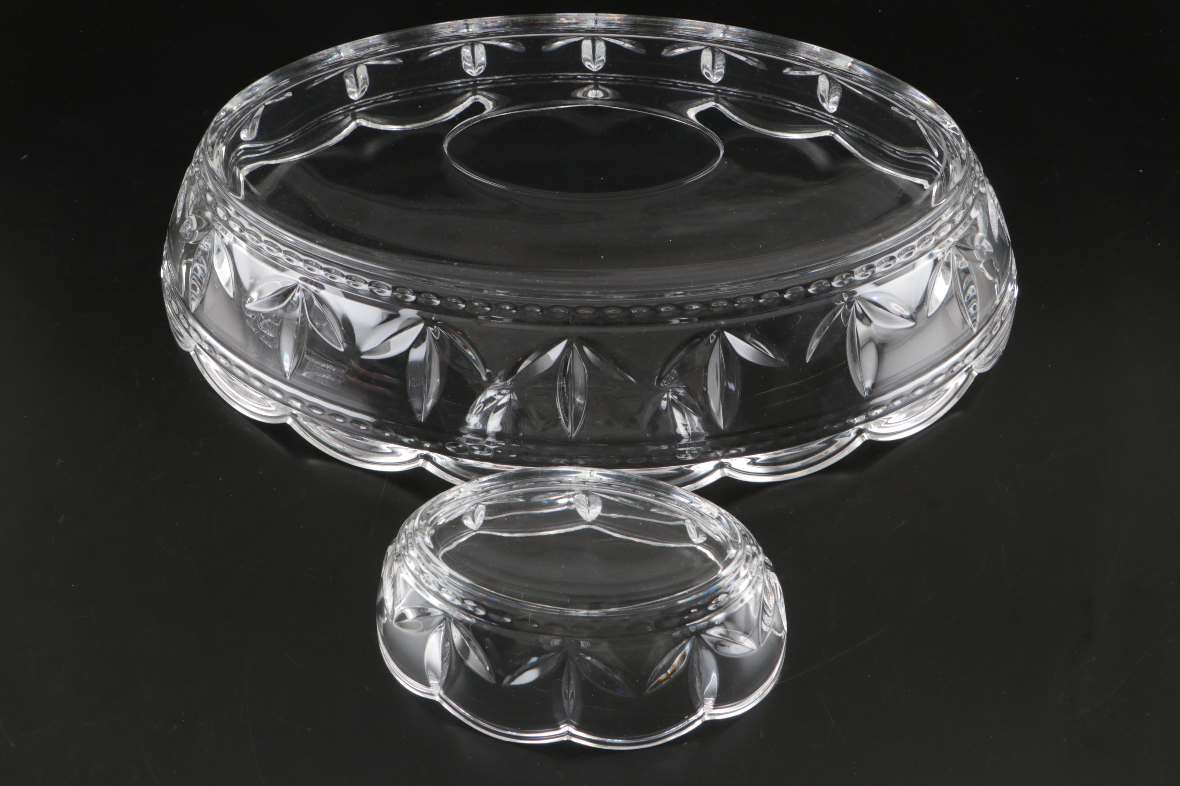Marquis by Waterford "Brennan" Crystal Tray, "Lismore" Shakers and Crystal Bowls