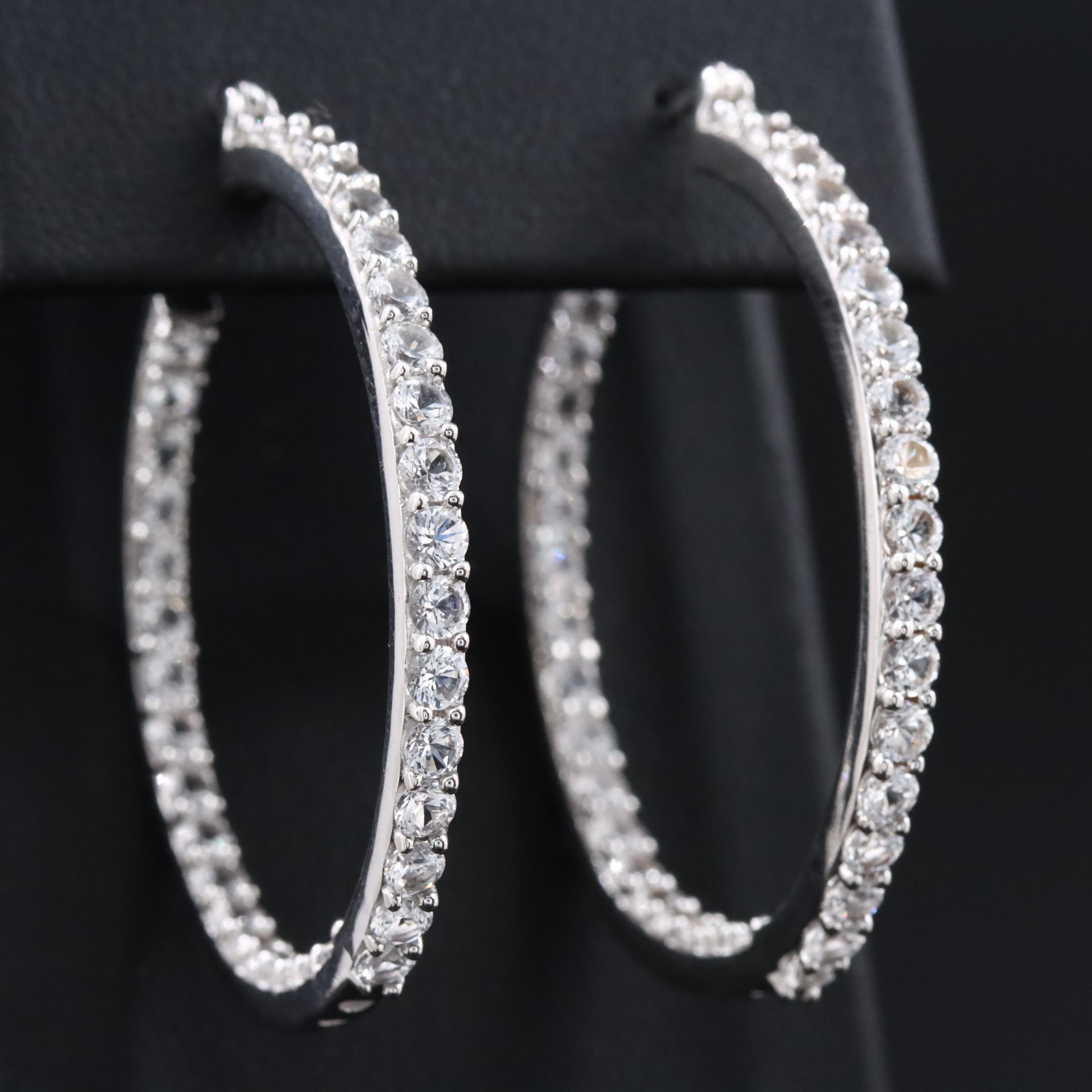Sterling White Sapphire Inside Out Hoops
