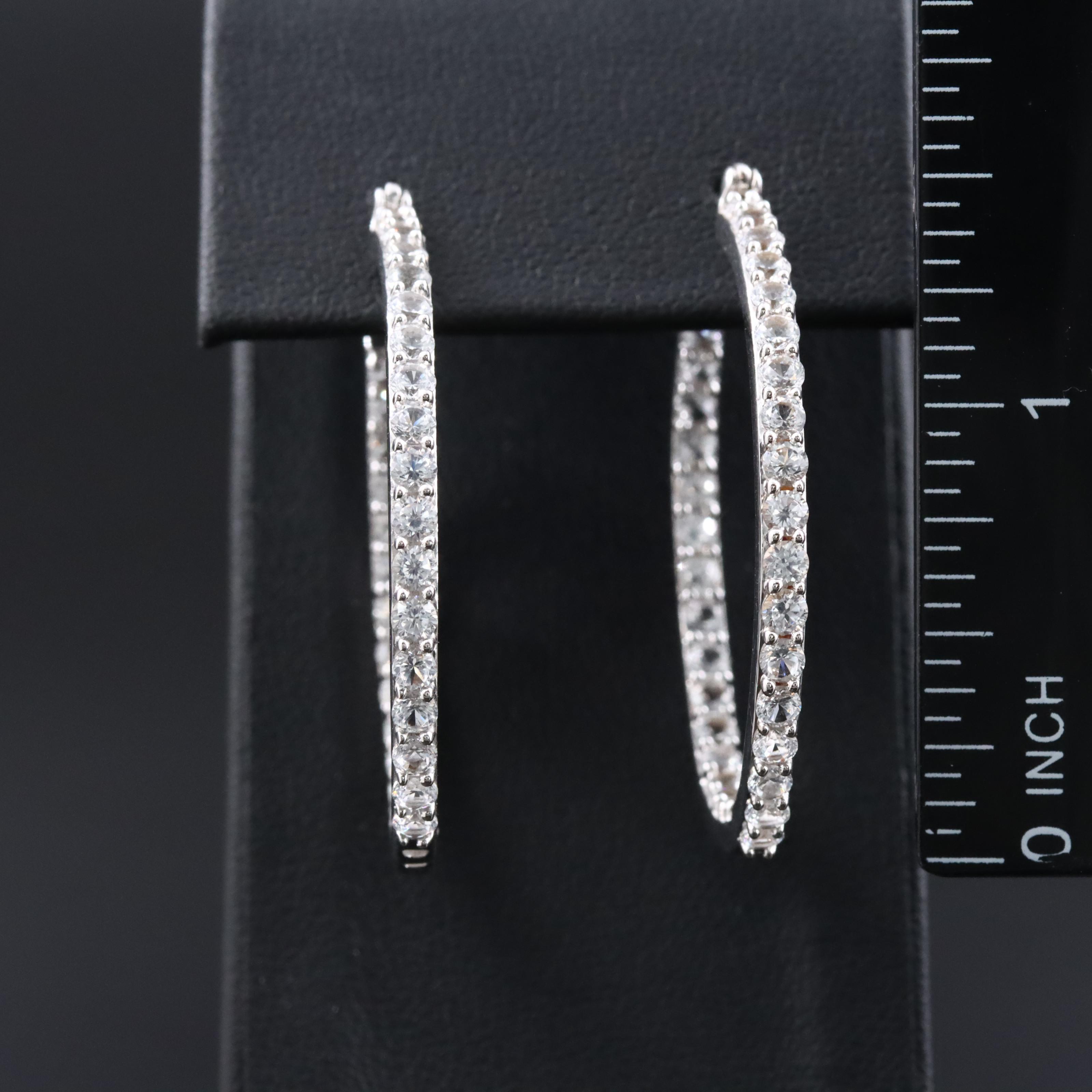 Sterling White Sapphire Inside Out Hoops