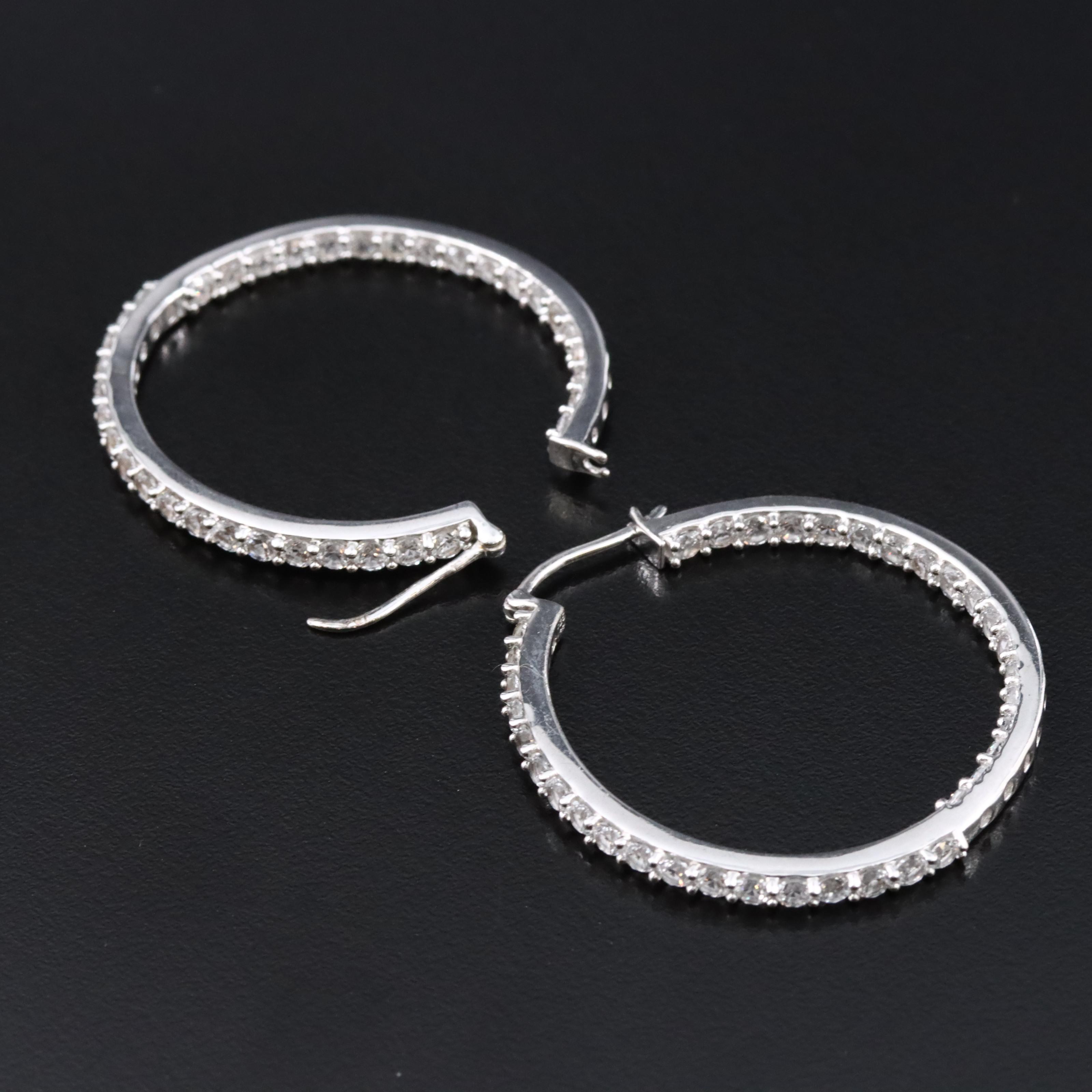 Sterling White Sapphire Inside Out Hoops