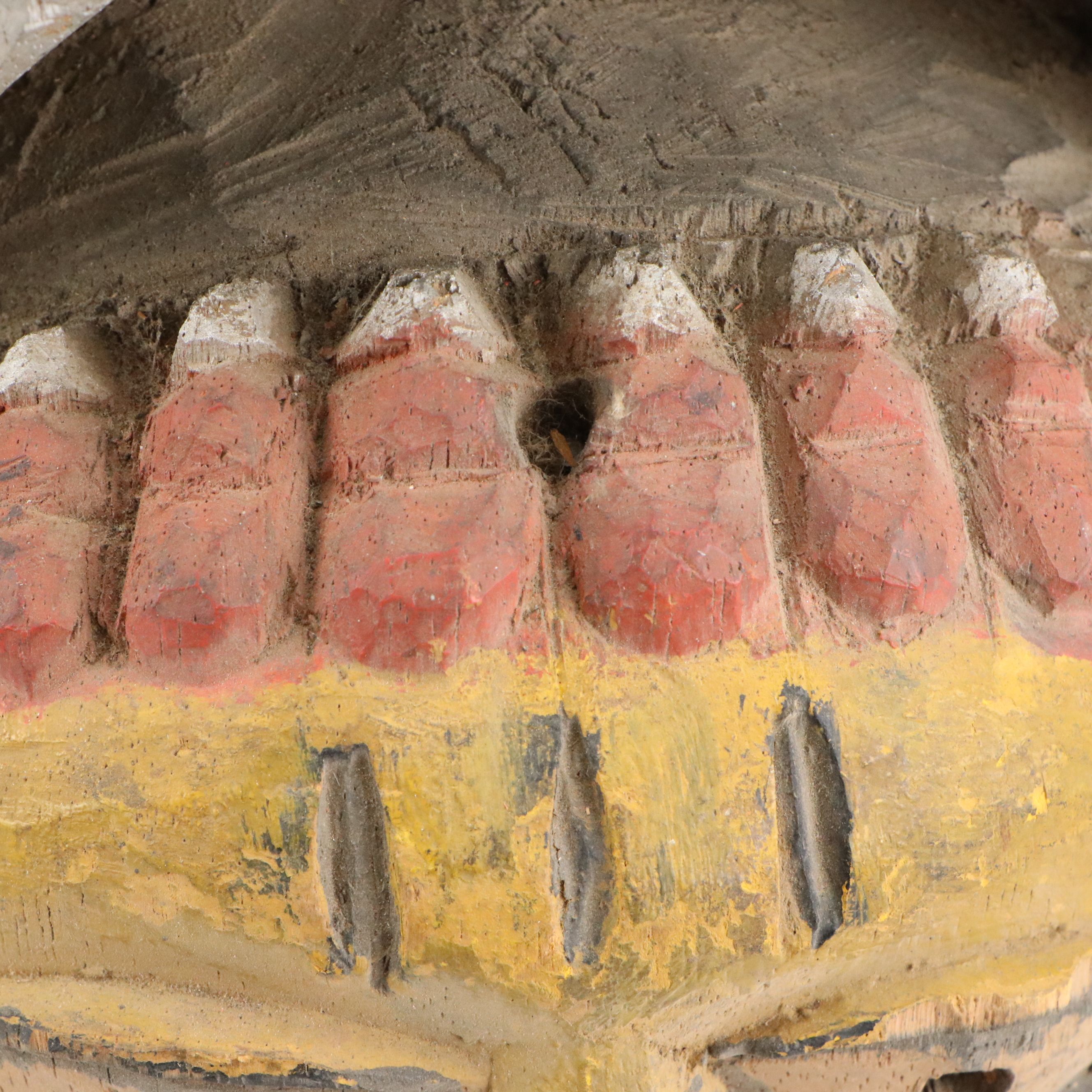 Yorùbá Gelede Polychrome Painted Carved Wood Helmet Mask