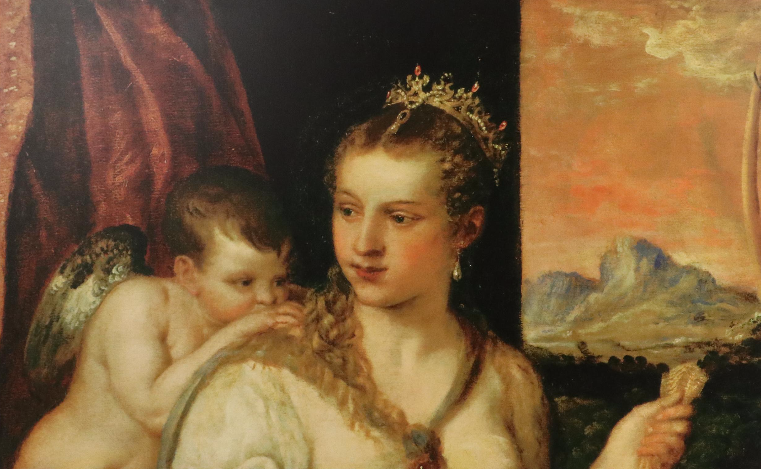 Oversized Canvas Giclées After Titian "Venus Blindfolding Cupid," 21st Century