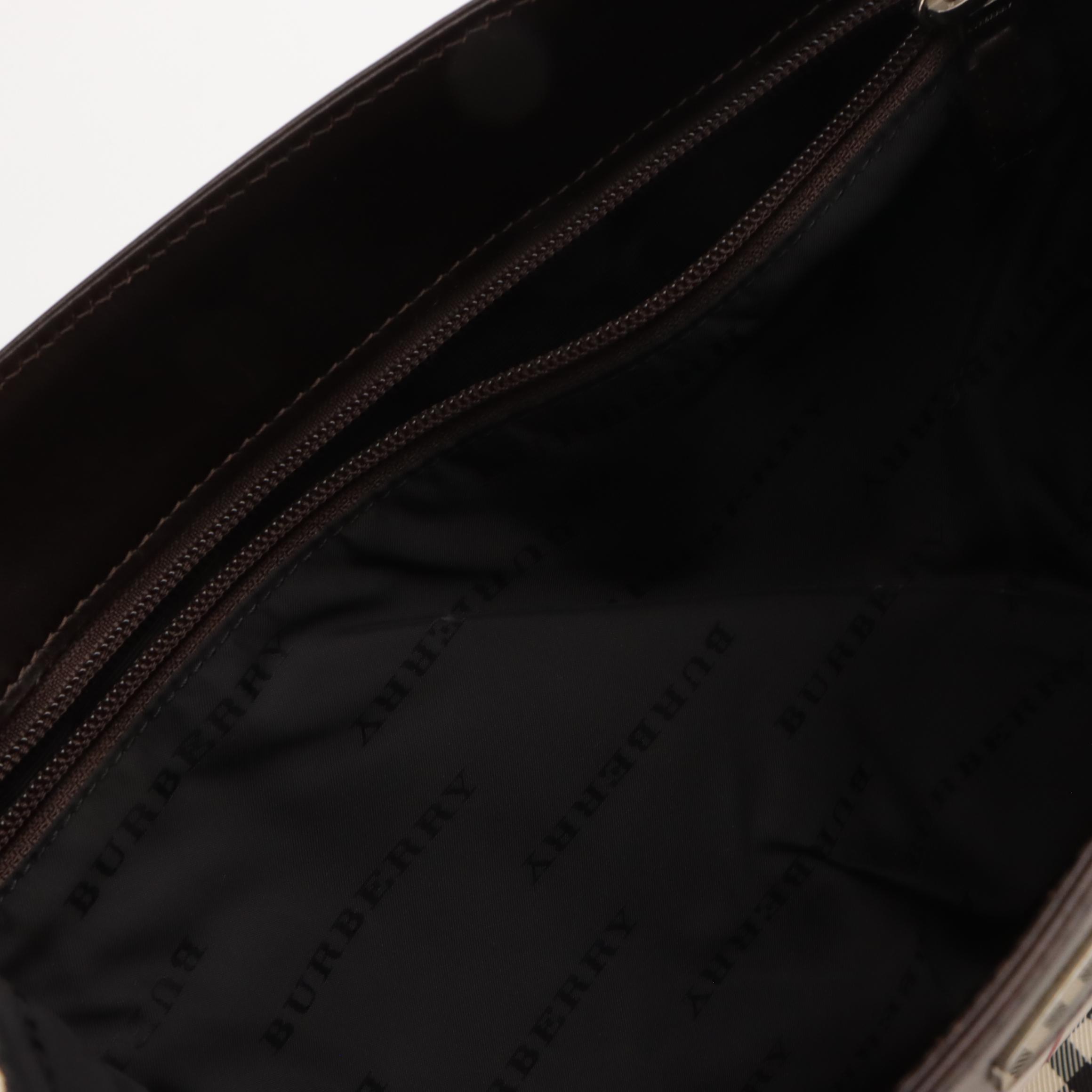 Burberry Top Handle Tote in Nova Check Jacquard Canvas and Leather Trim