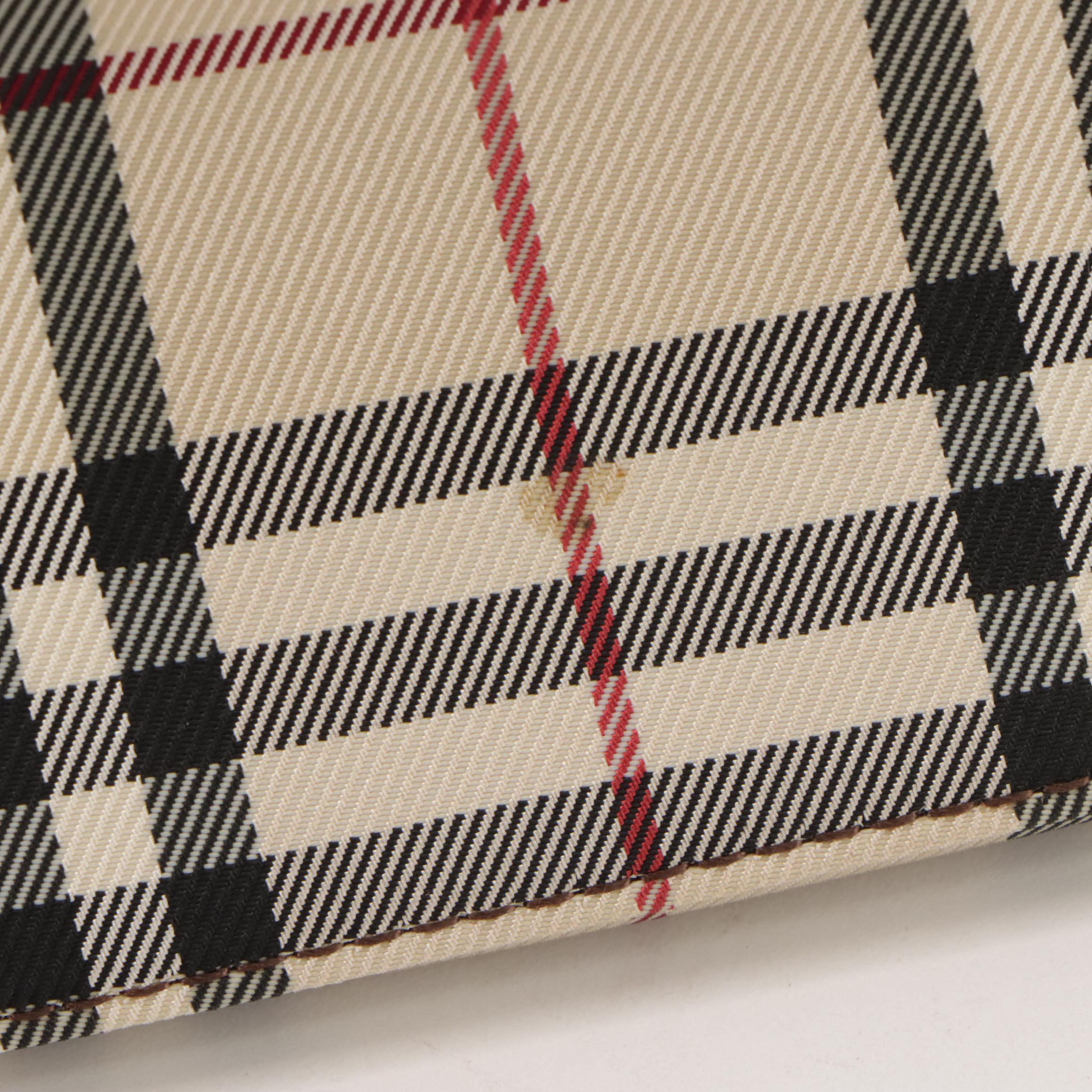 Burberry Top Handle Tote in Nova Check Jacquard Canvas and Leather Trim