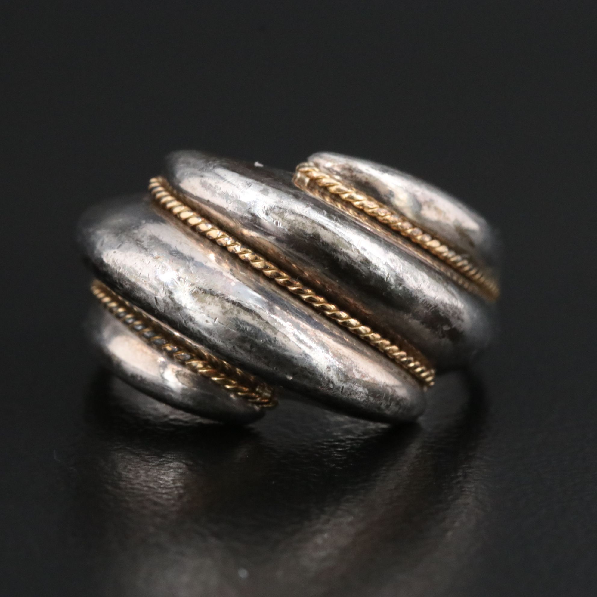 Tiffany & Co. Sterling Shrimp Dome Ring with 18K Accents