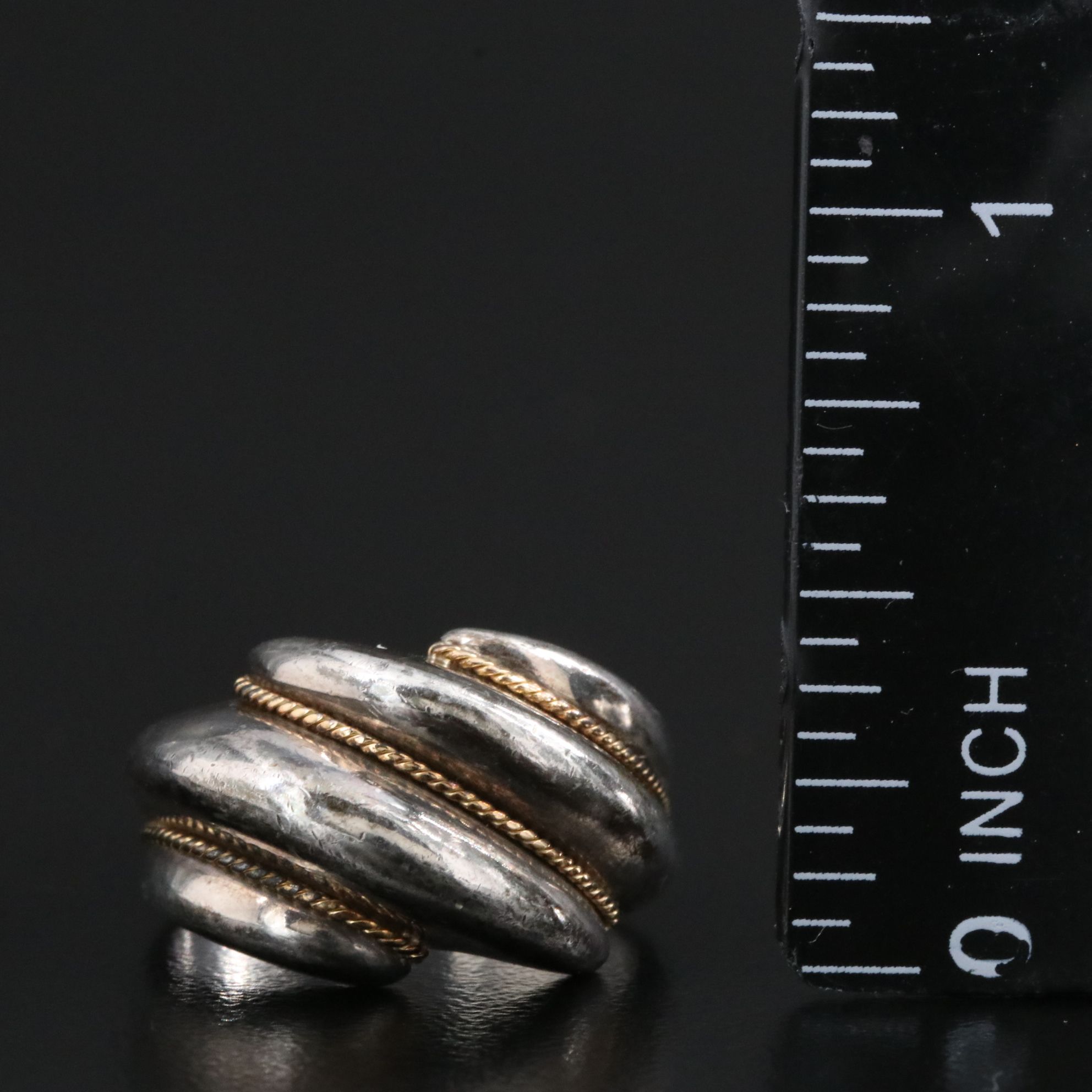 Tiffany & Co. Sterling Shrimp Dome Ring with 18K Accents