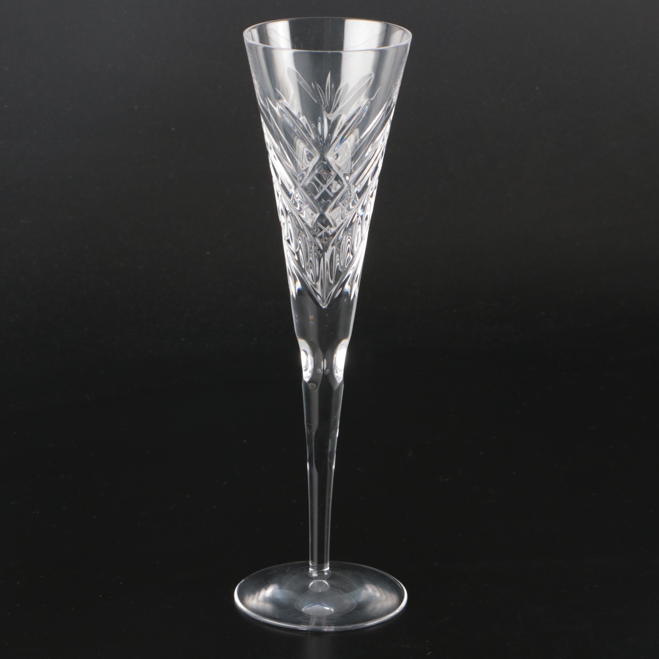 Godinger Crystal Flutes with Waterford Crystal Bowl and Relish Dish