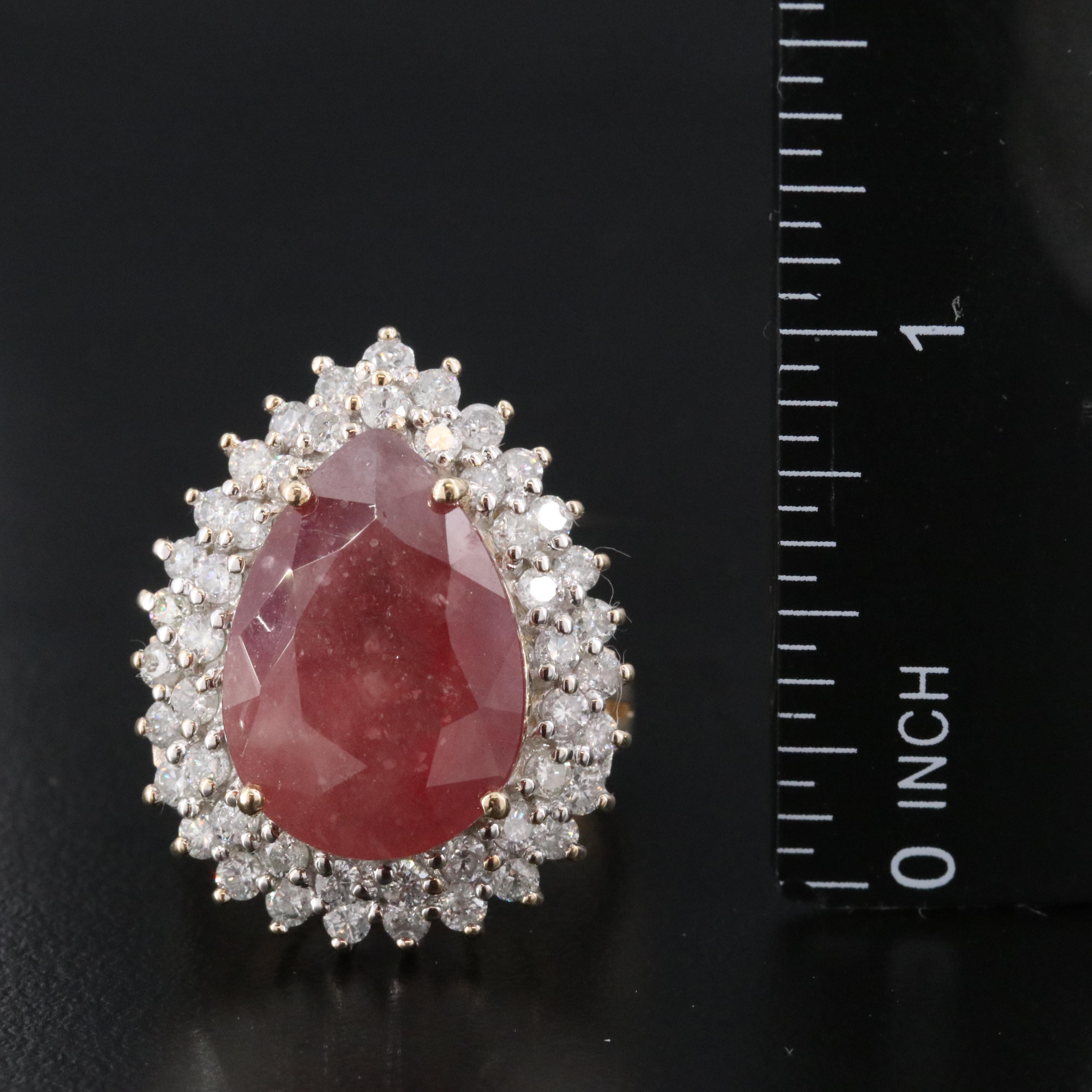 14K Filled Corundum and 1.56 CTW Diamond Ring