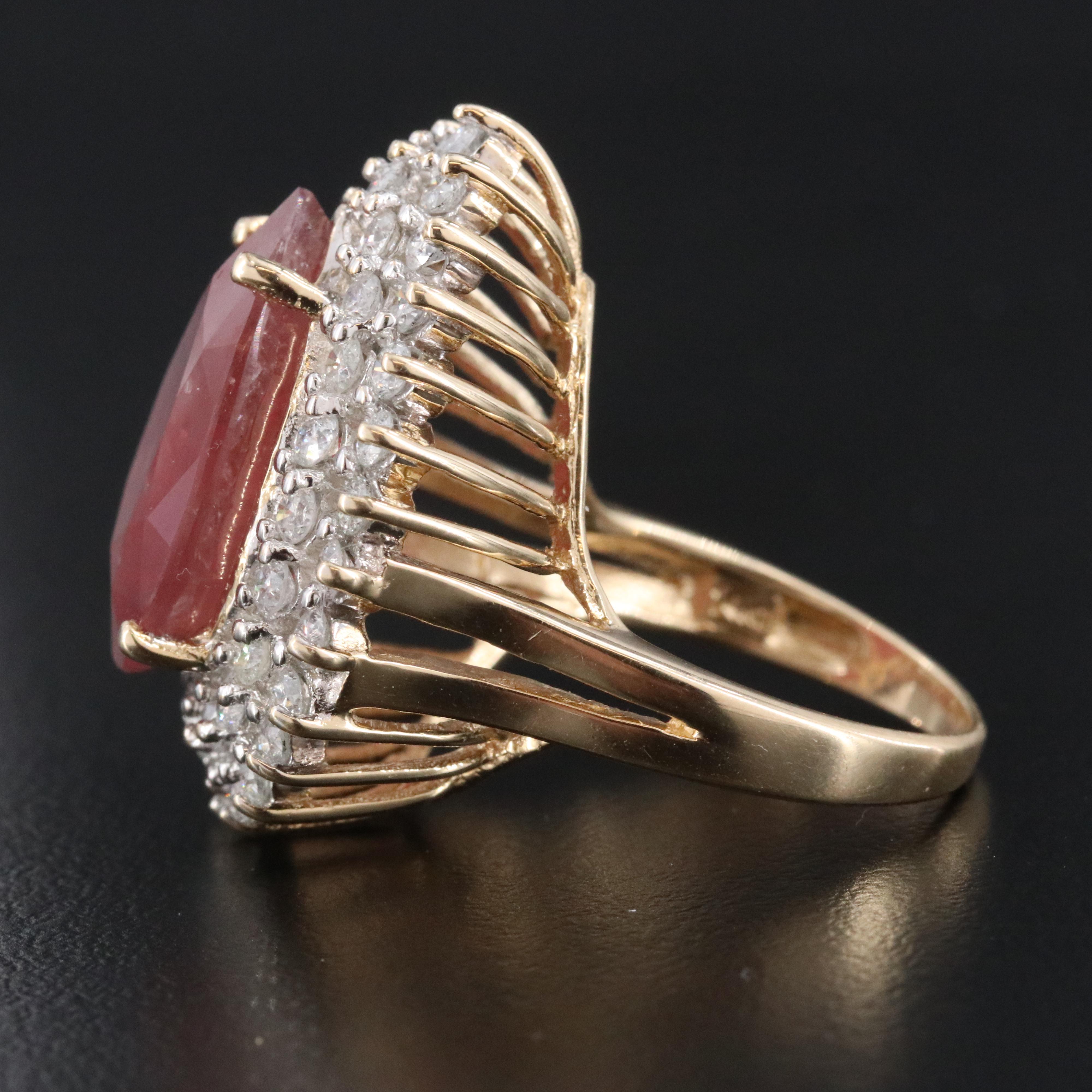 14K Filled Corundum and 1.56 CTW Diamond Ring