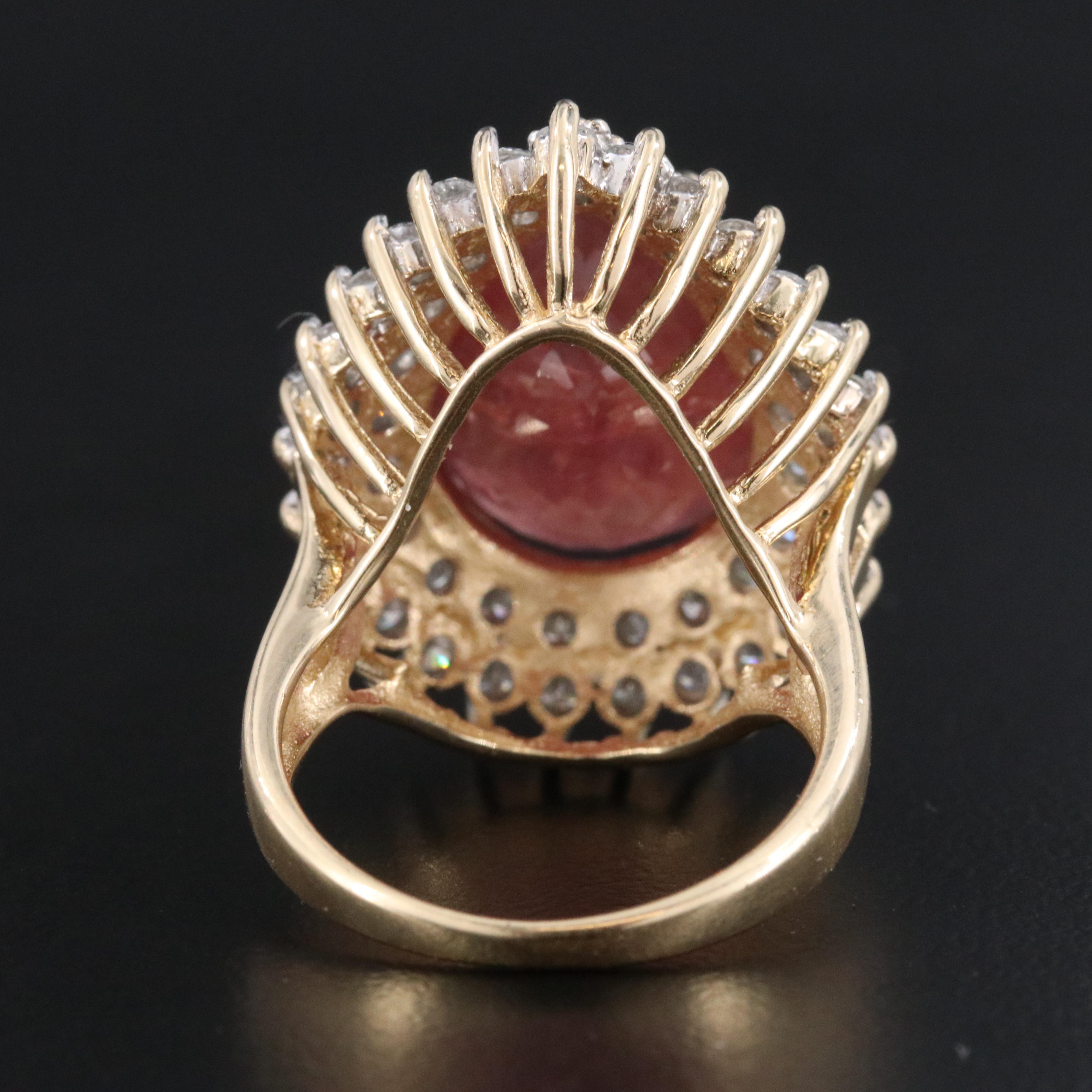 14K Filled Corundum and 1.56 CTW Diamond Ring