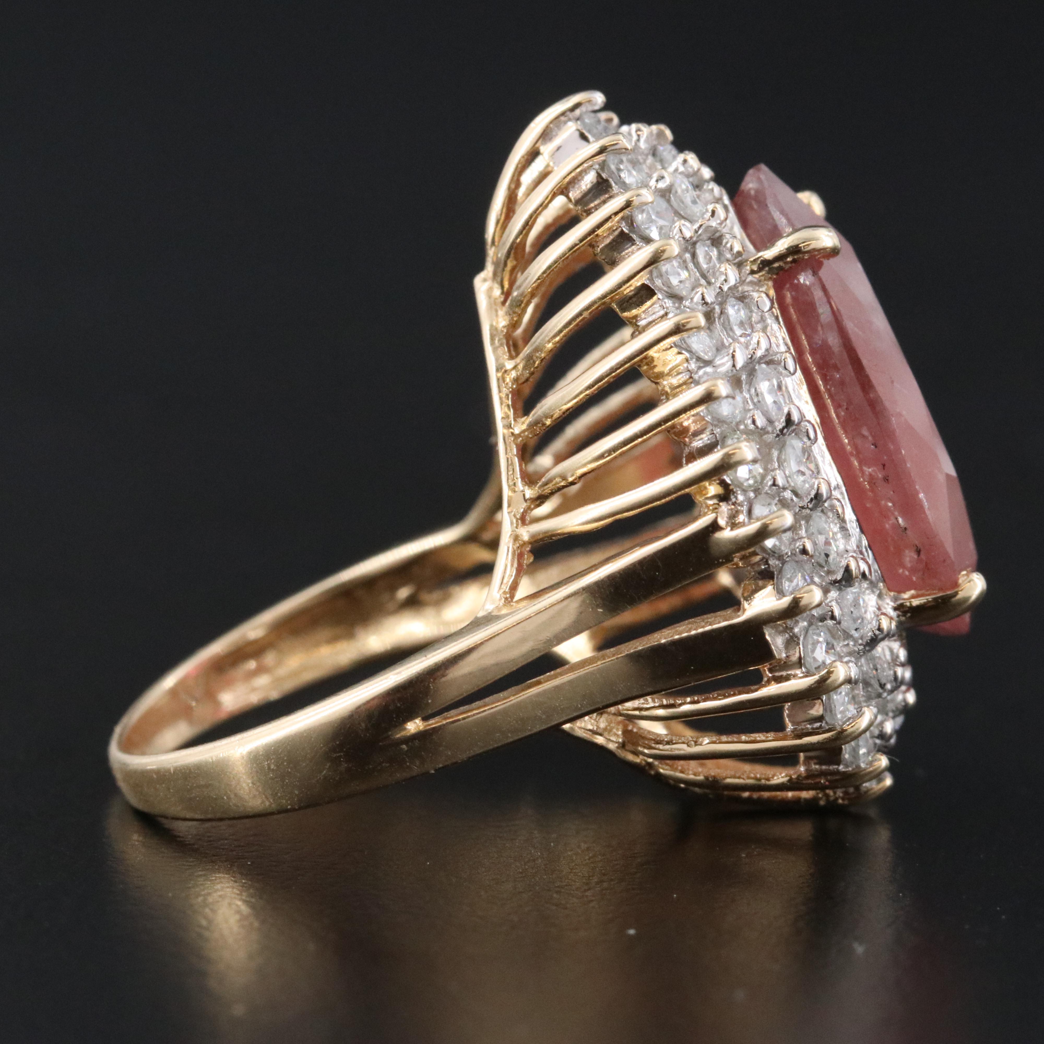 14K Filled Corundum and 1.56 CTW Diamond Ring