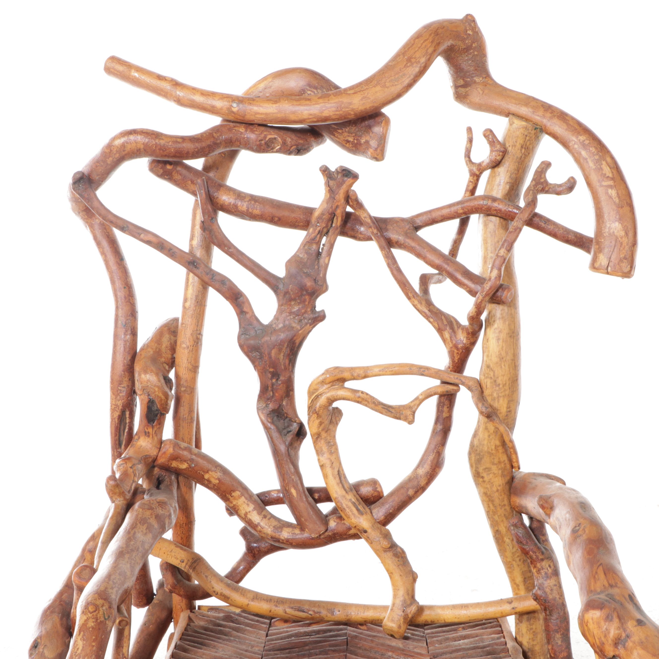 Robert Beaven American Folk Art Branch and Root Armchair, 20th Century