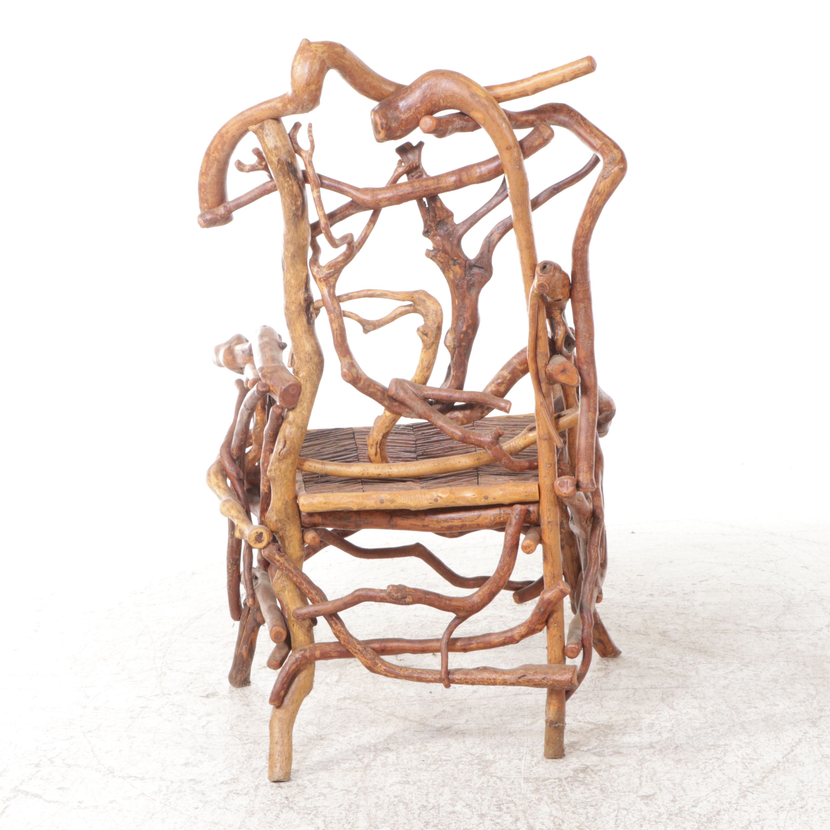 Robert Beaven American Folk Art Branch and Root Armchair, 20th Century