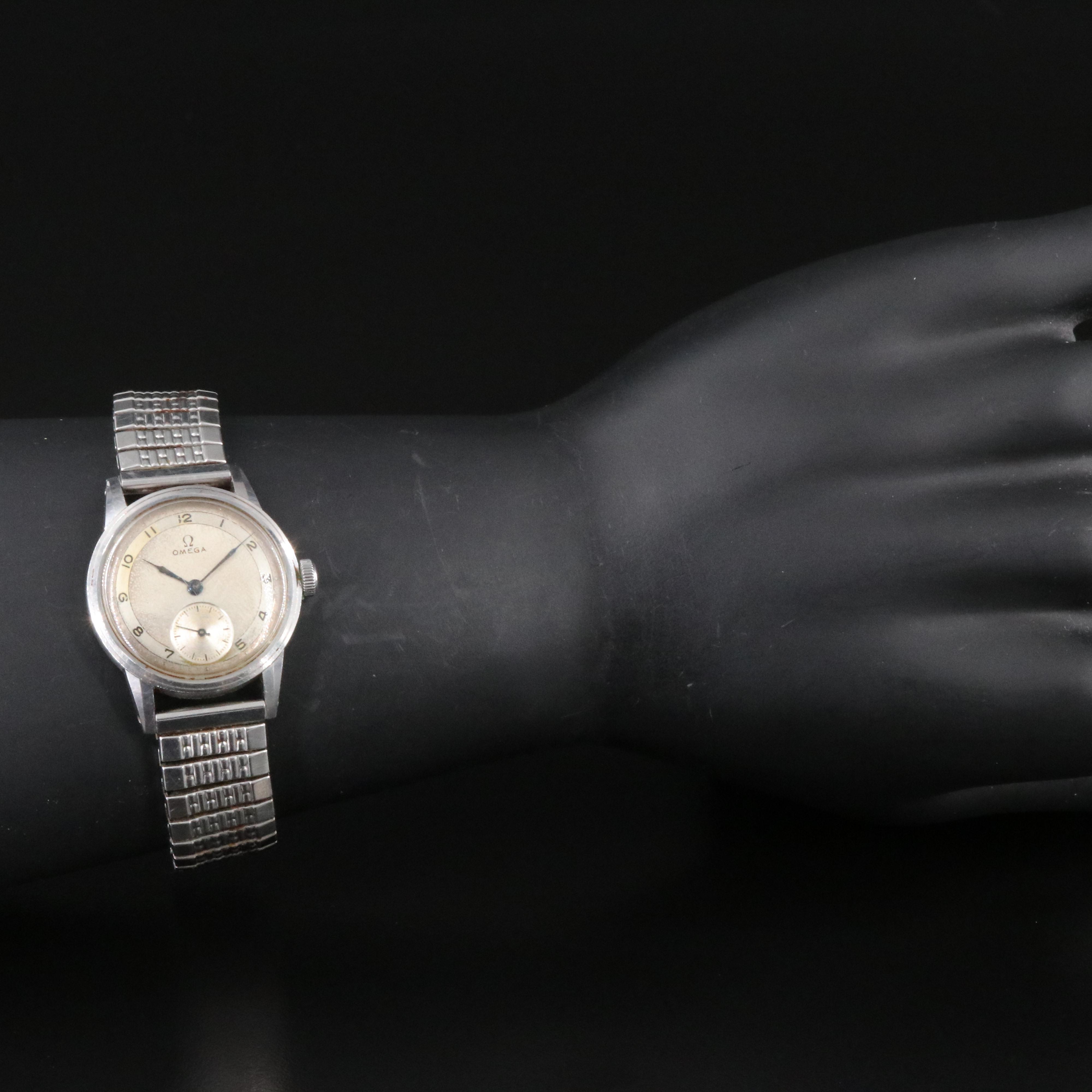 1939 Omega Stainless Steel Stem Wind Watch