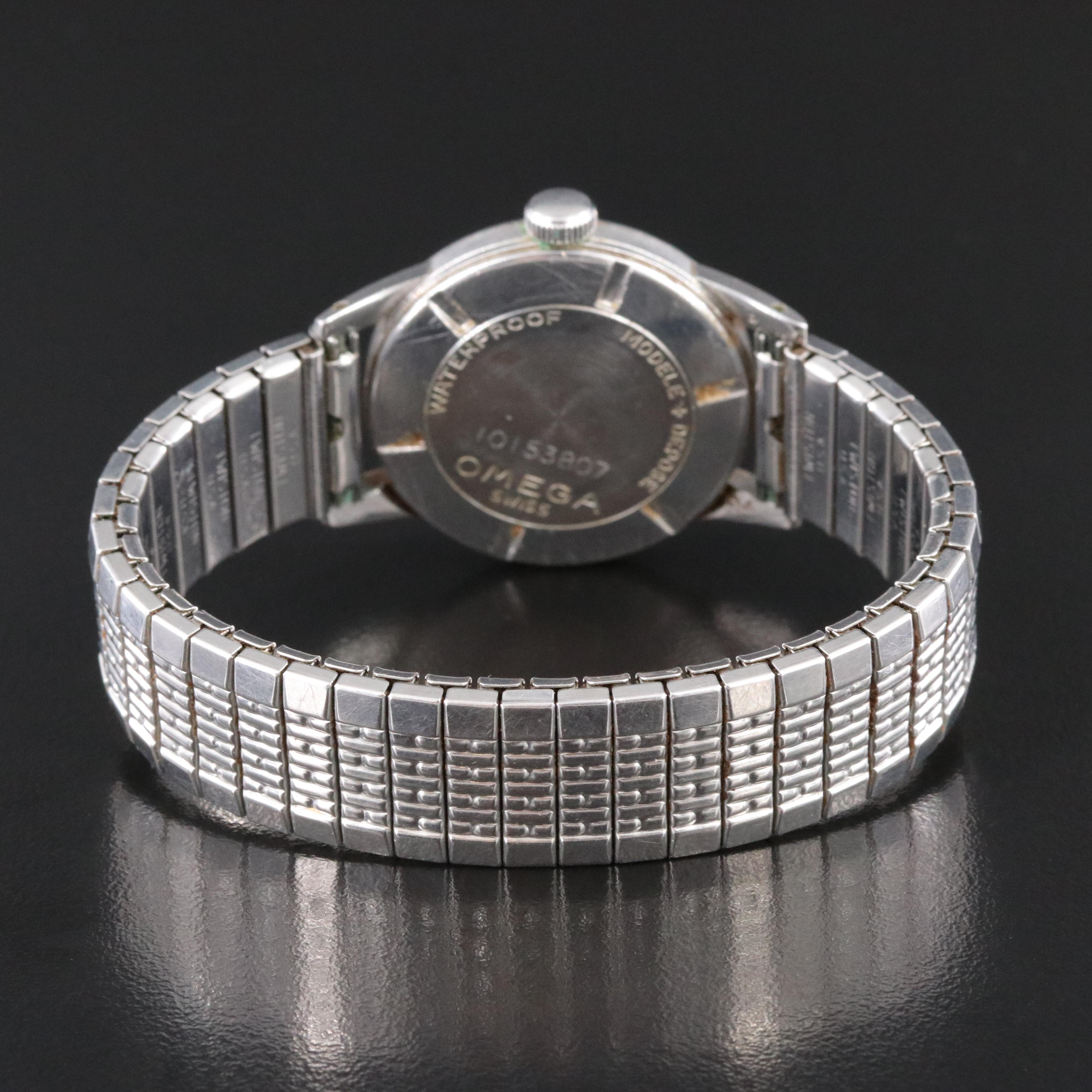 1939 Omega Stainless Steel Stem Wind Watch