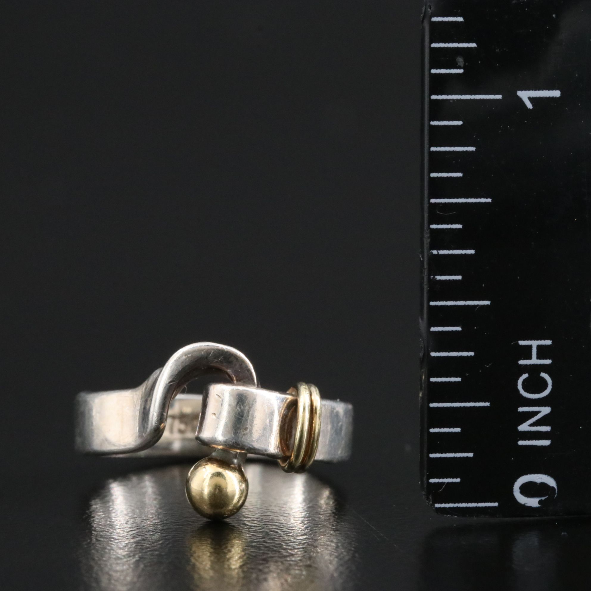 Tiffany & Co. Sterling Hook and Eye Ring with 18K Accents