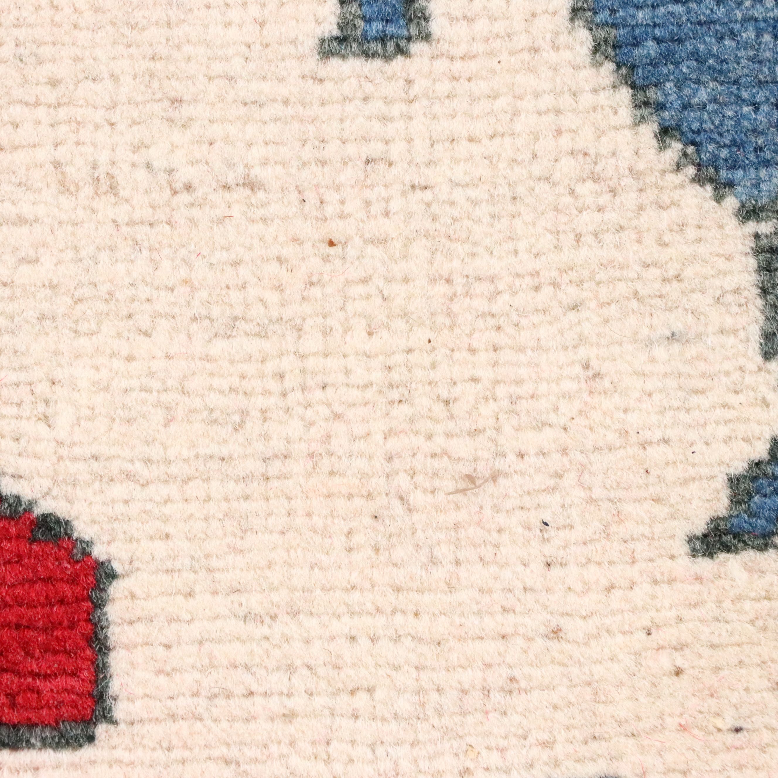 2'7 x 9'9 Hand-Knotted Afghan Pictorial War Carpet Runner