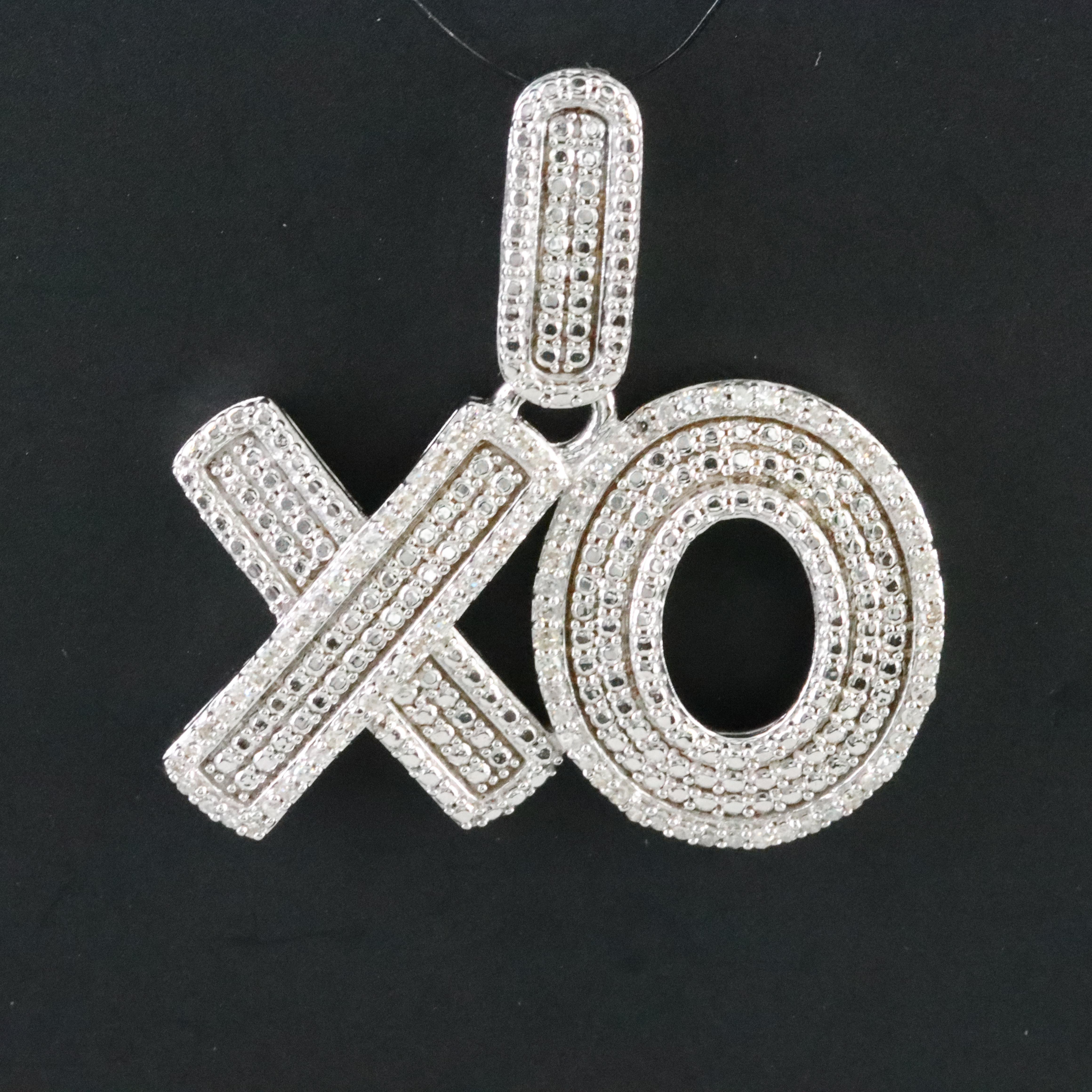 Sterling Diamond 'XO' Pendant