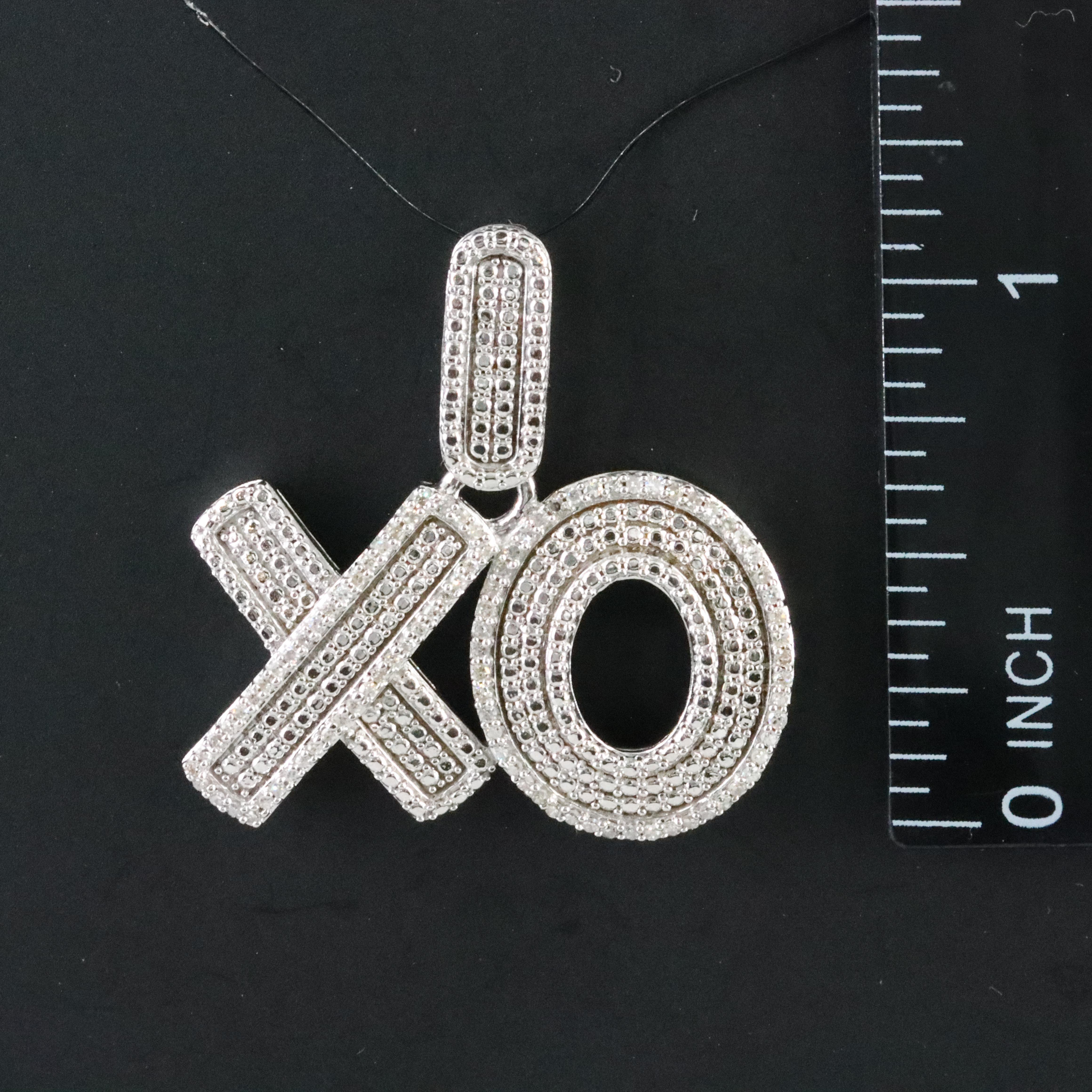 Sterling Diamond 'XO' Pendant