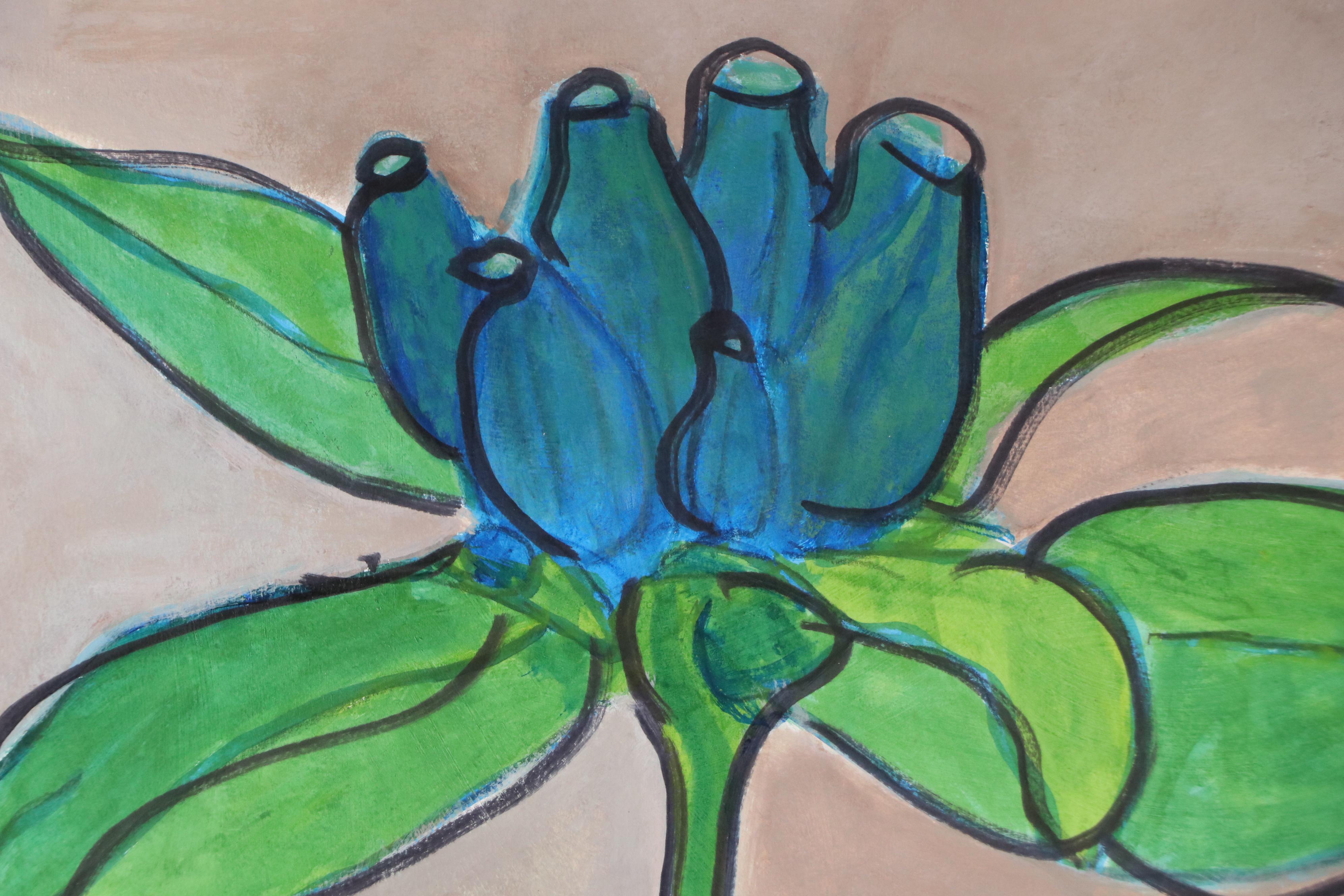 Fred R. Schwartz Floral Acrylic Painting, 1985