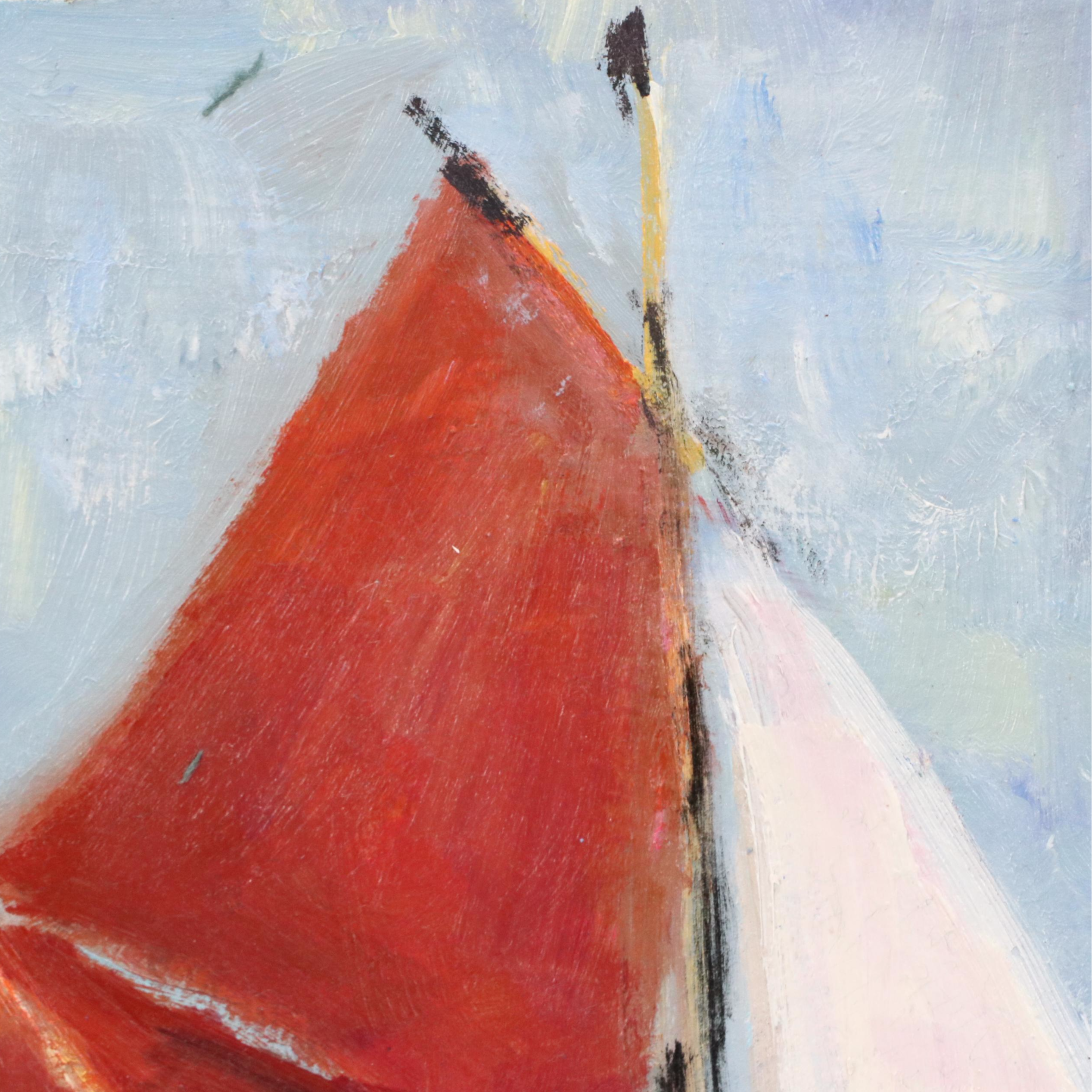 Nino Pippa Oil Painting "U.K. - Spritsail Barge on the Way to London," 2019