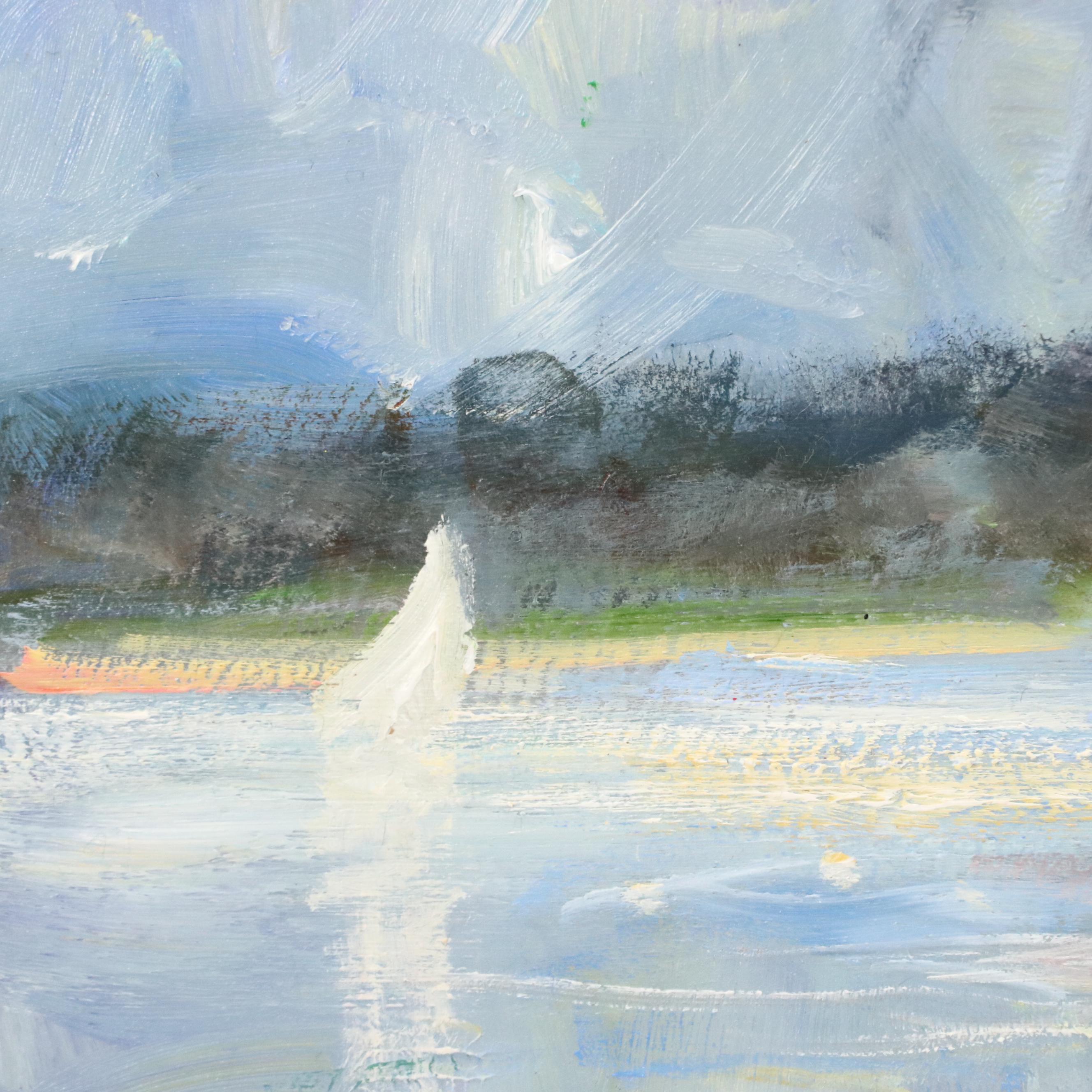 Nino Pippa Oil Painting "U.K. - Spritsail Barge on the Way to London," 2019