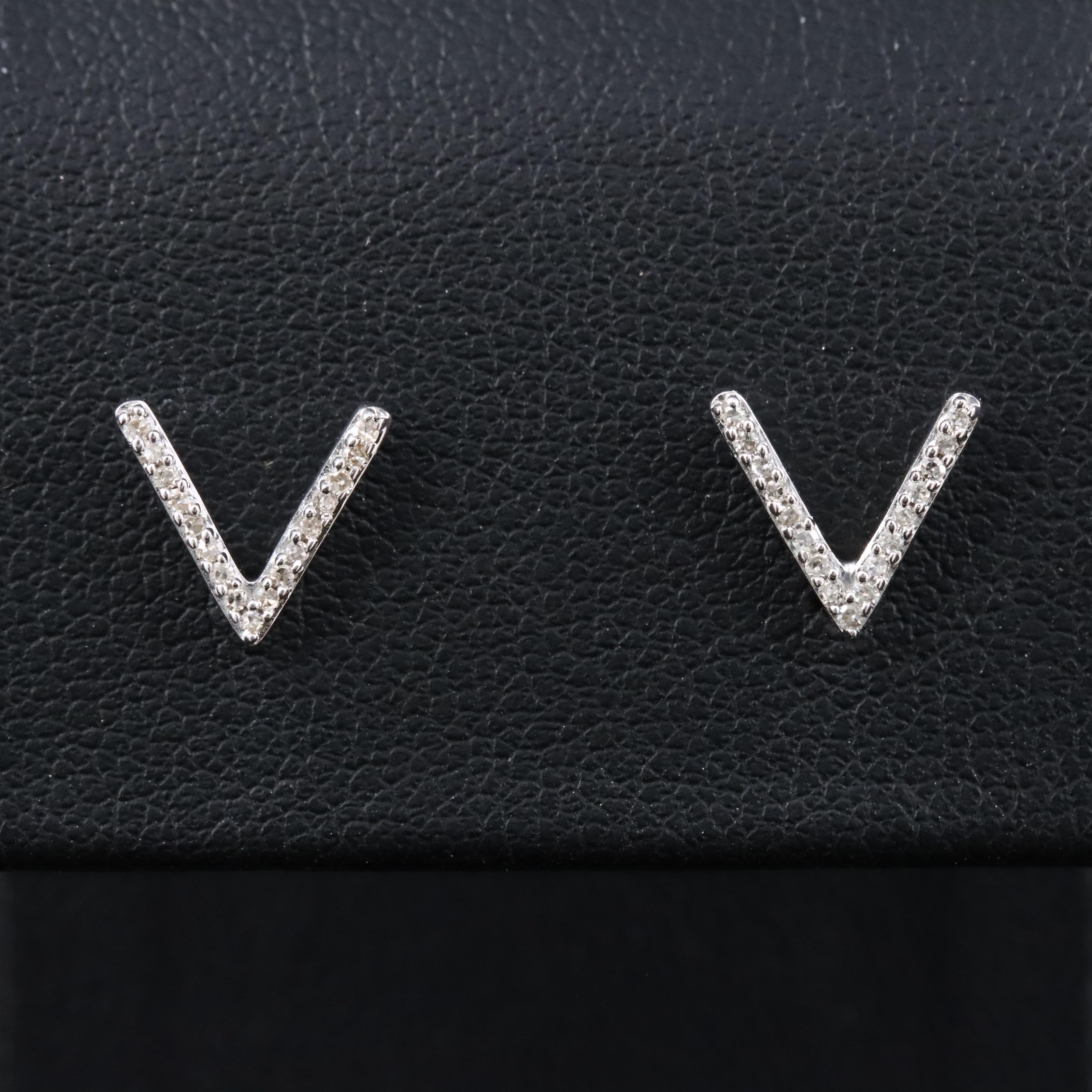 Sterling Diamond Earrings