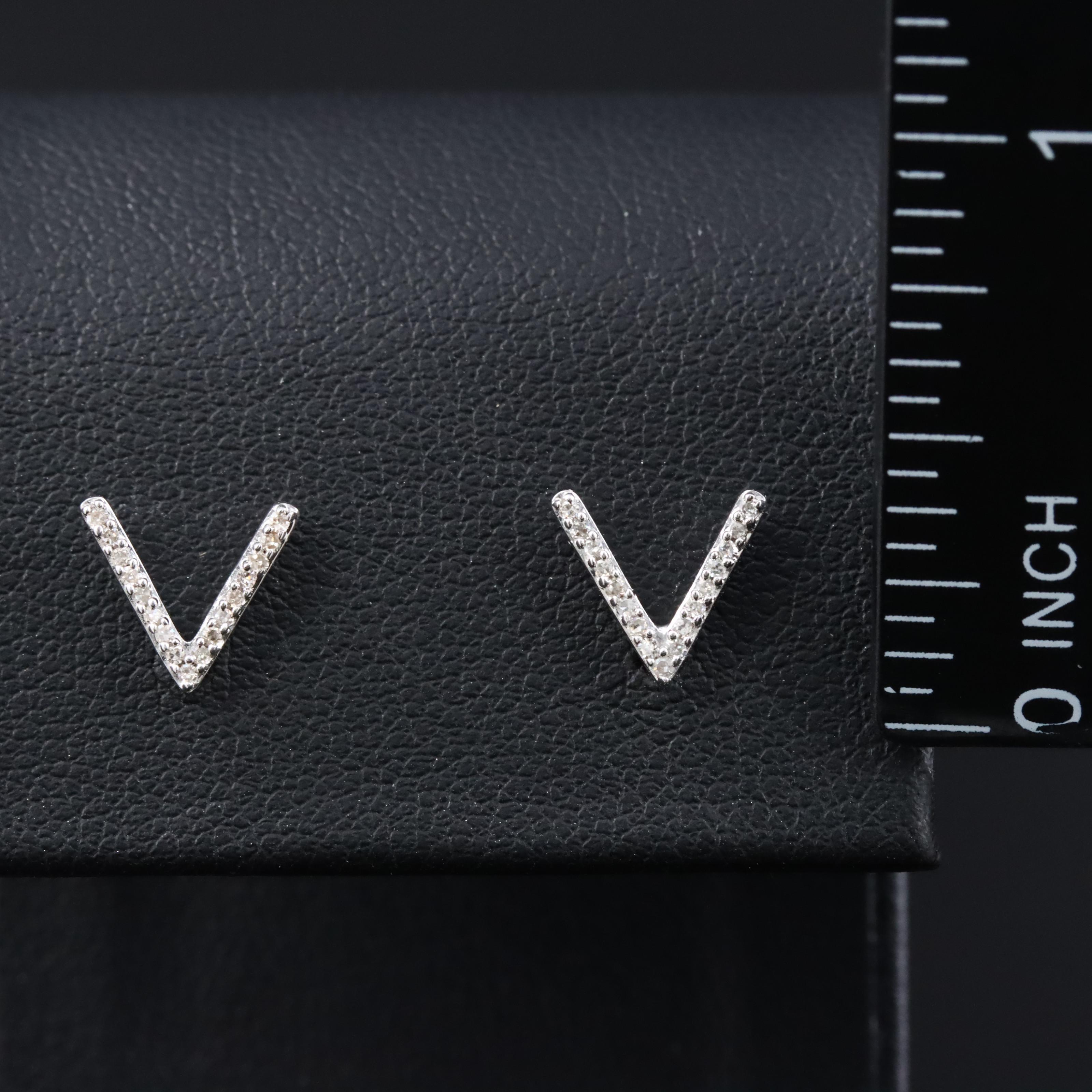 Sterling Diamond Earrings