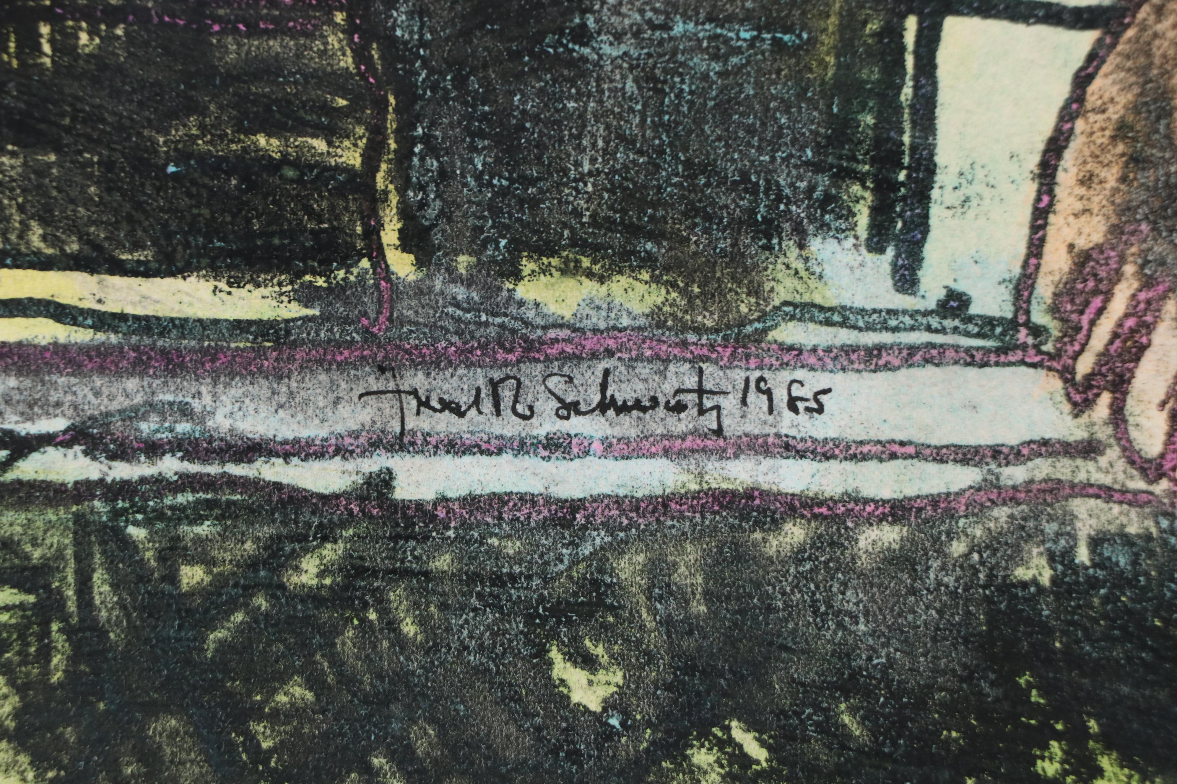 Fred R. Schwartz Expressionist Composition With Figures, 1985