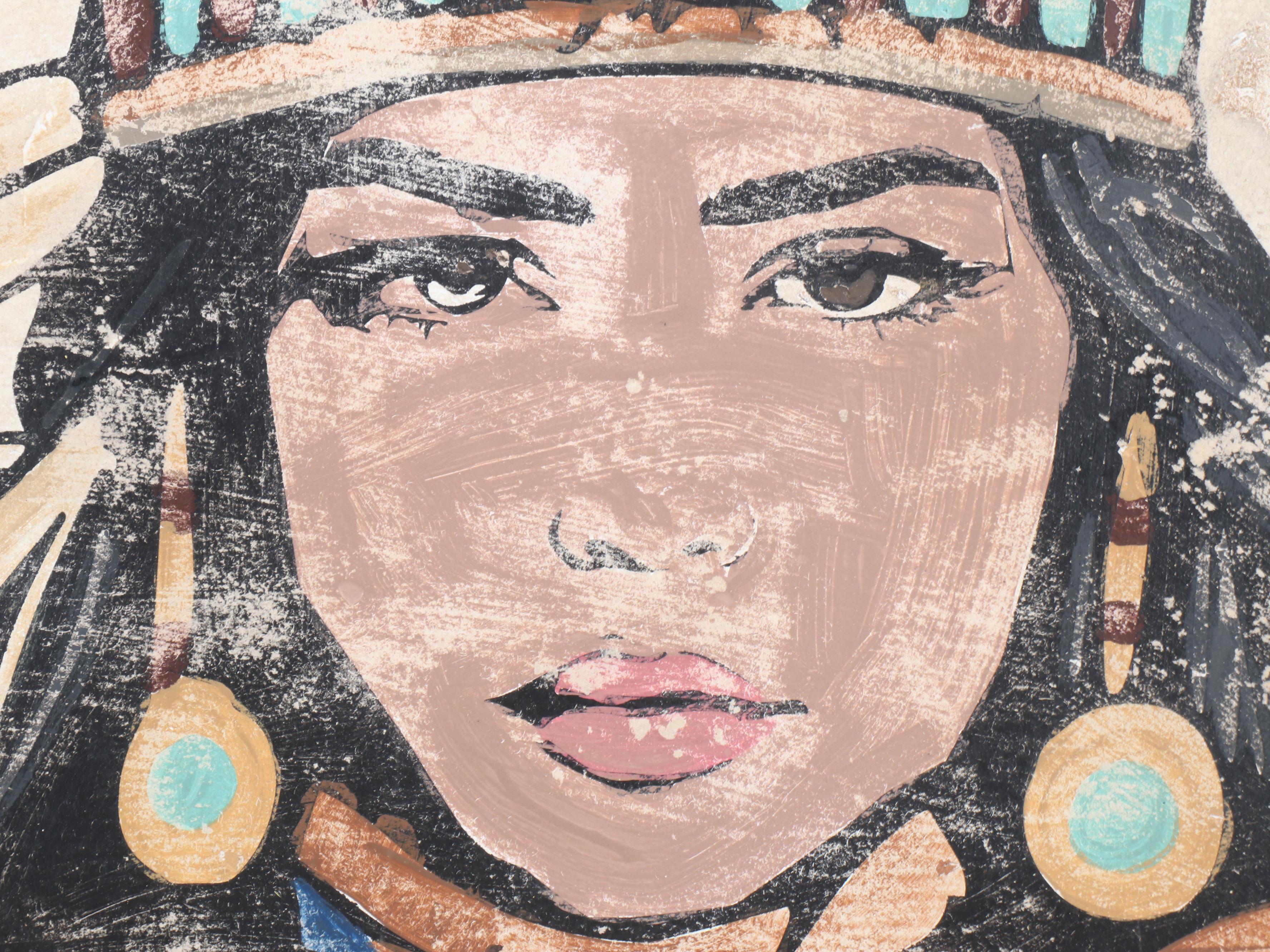 Hand-Painted Wood Thunderbird Motel Sign