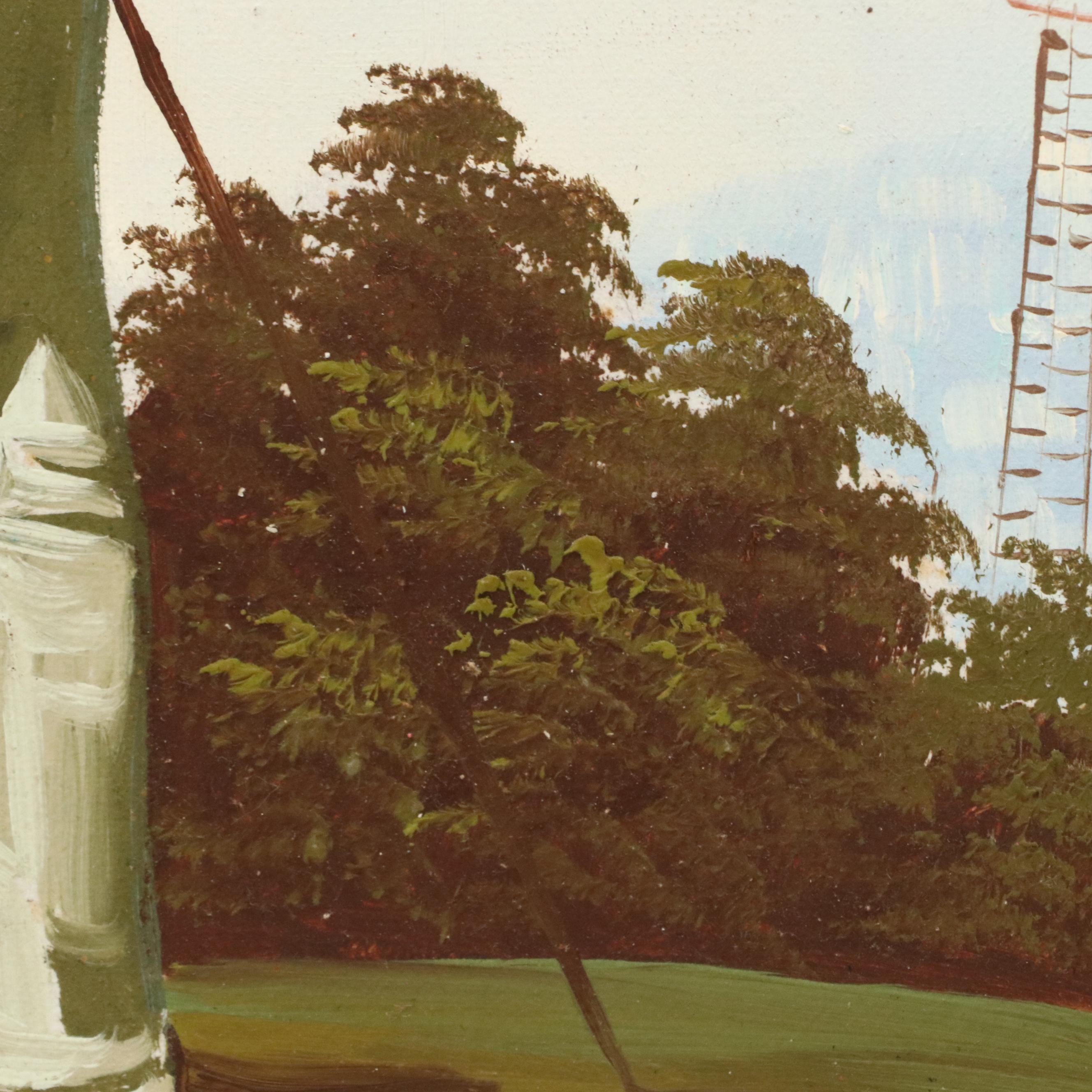 Oil Painting of Nautical Figurative Scene, Mid-20th Century