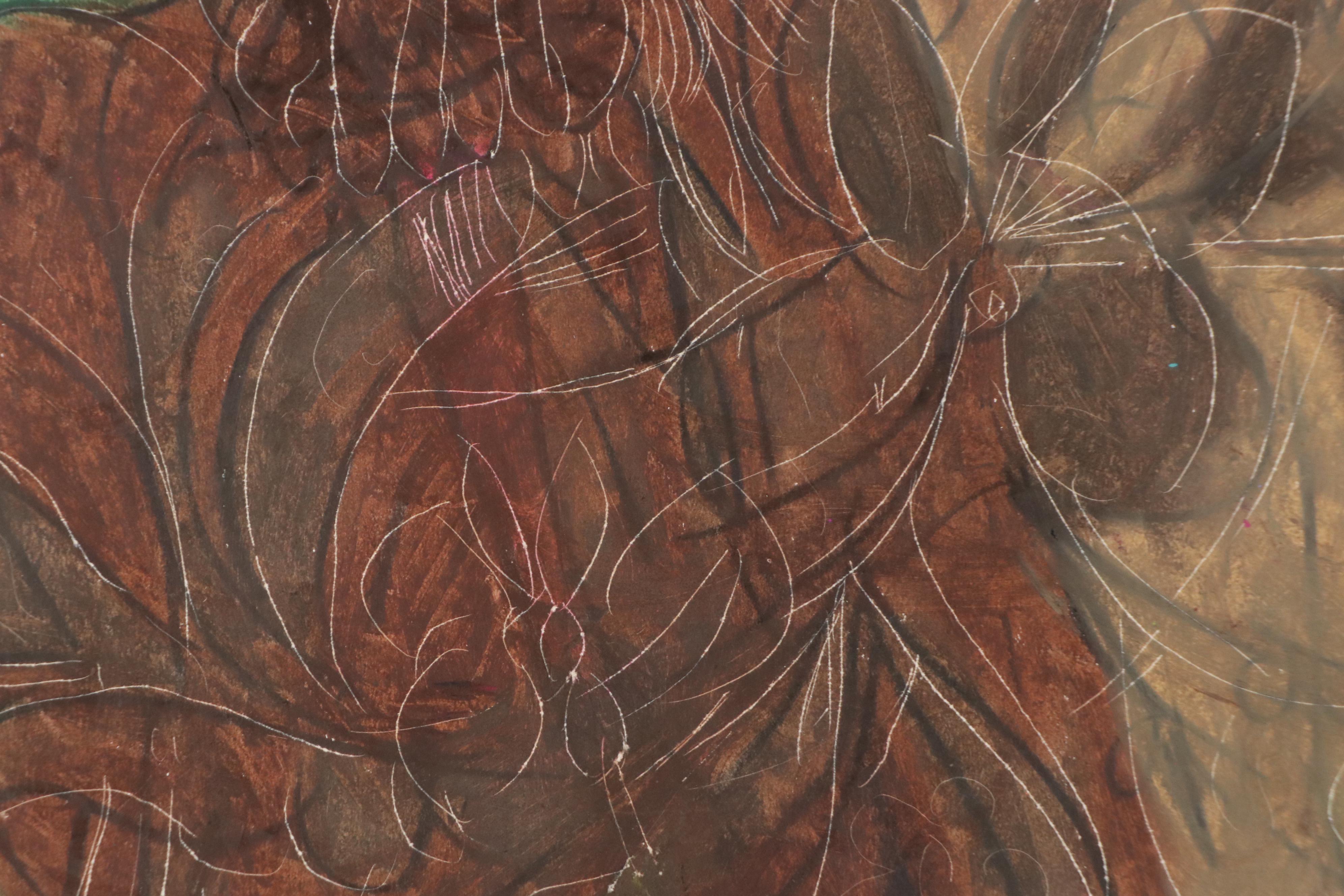 Fred R. Schwartz Pastel Drawing "Woman"