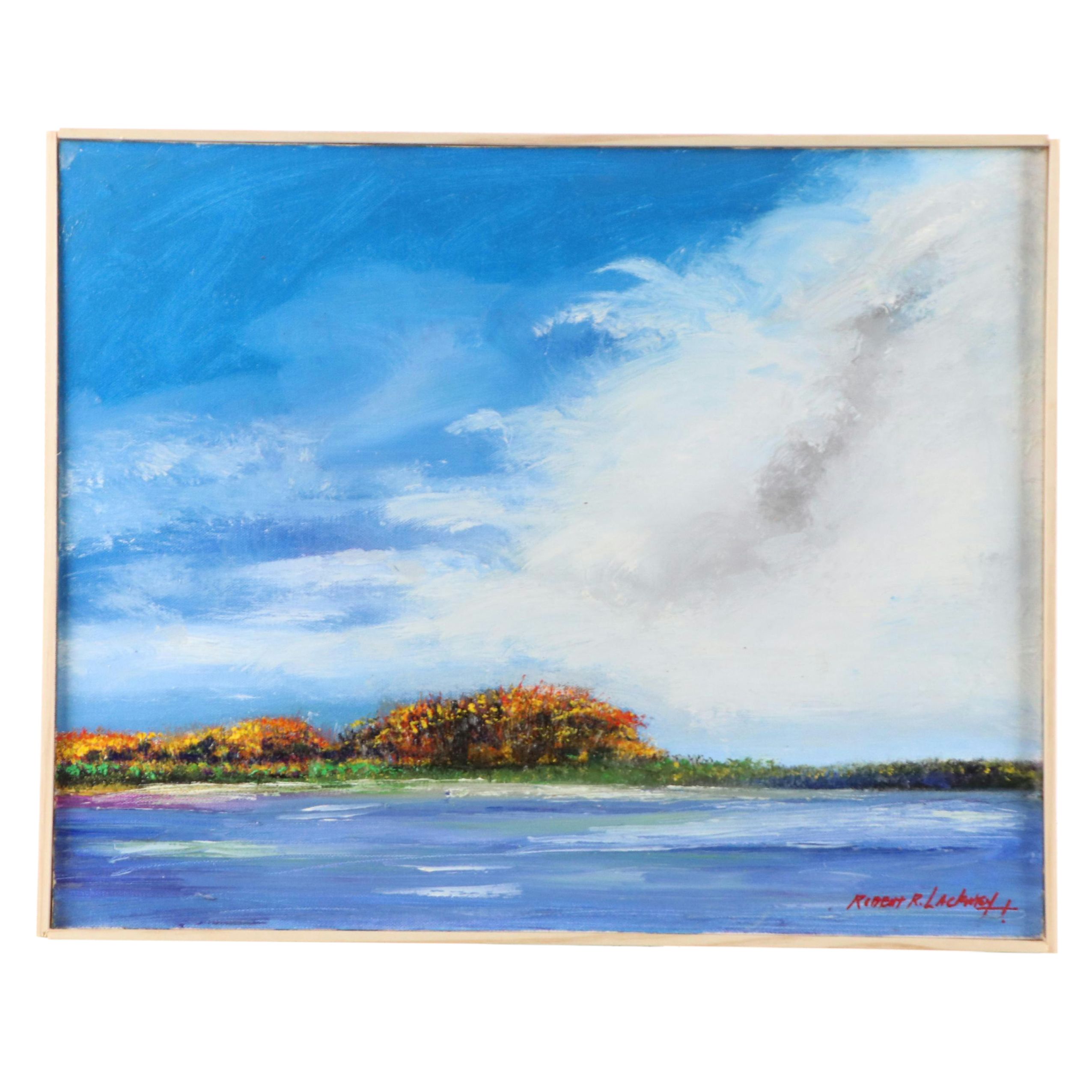 Robert Lackney Coastal Landscape Oil Painting "Freeday," 21st Century