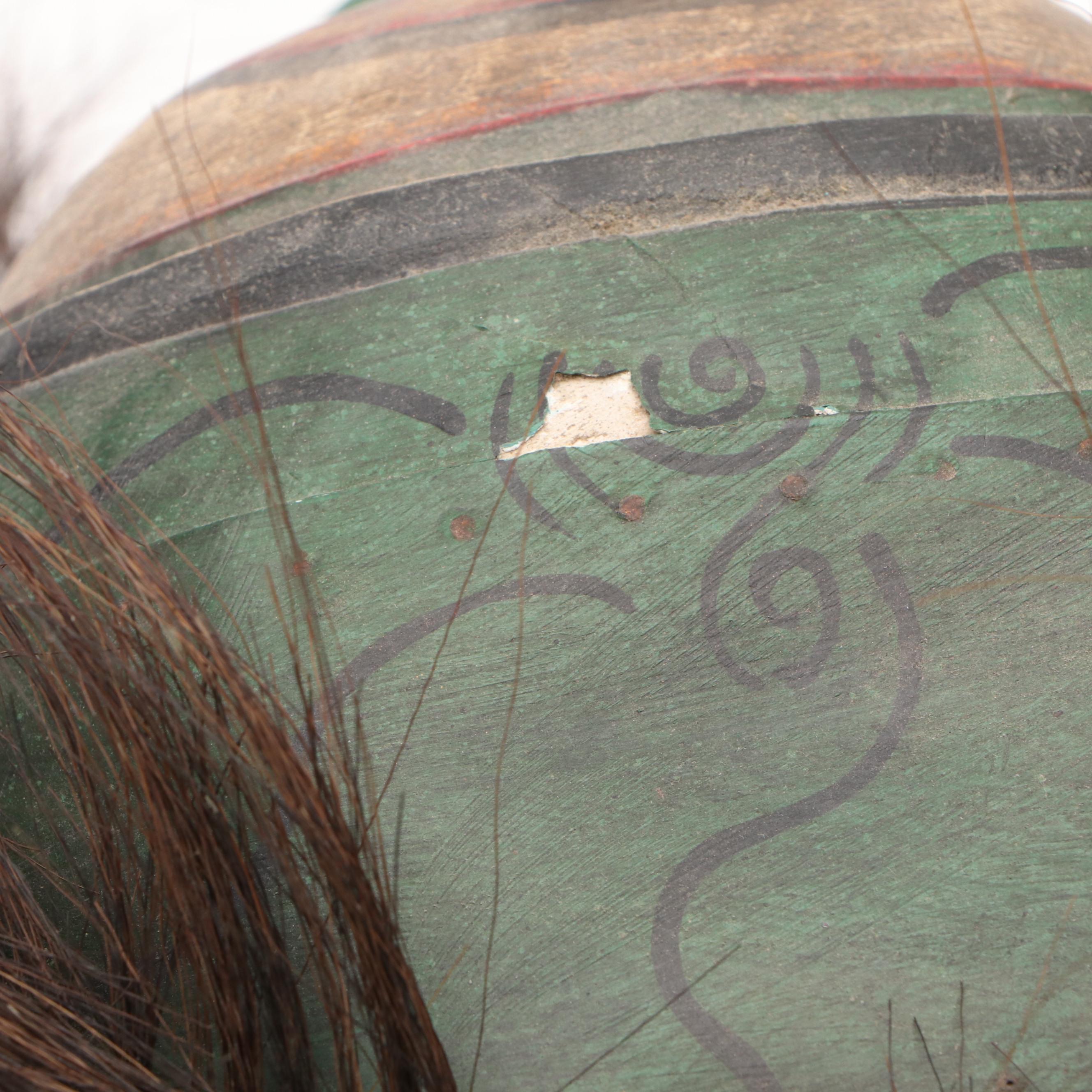 Indonesian Polychrome Painted Carved Wood Raksasa Mask