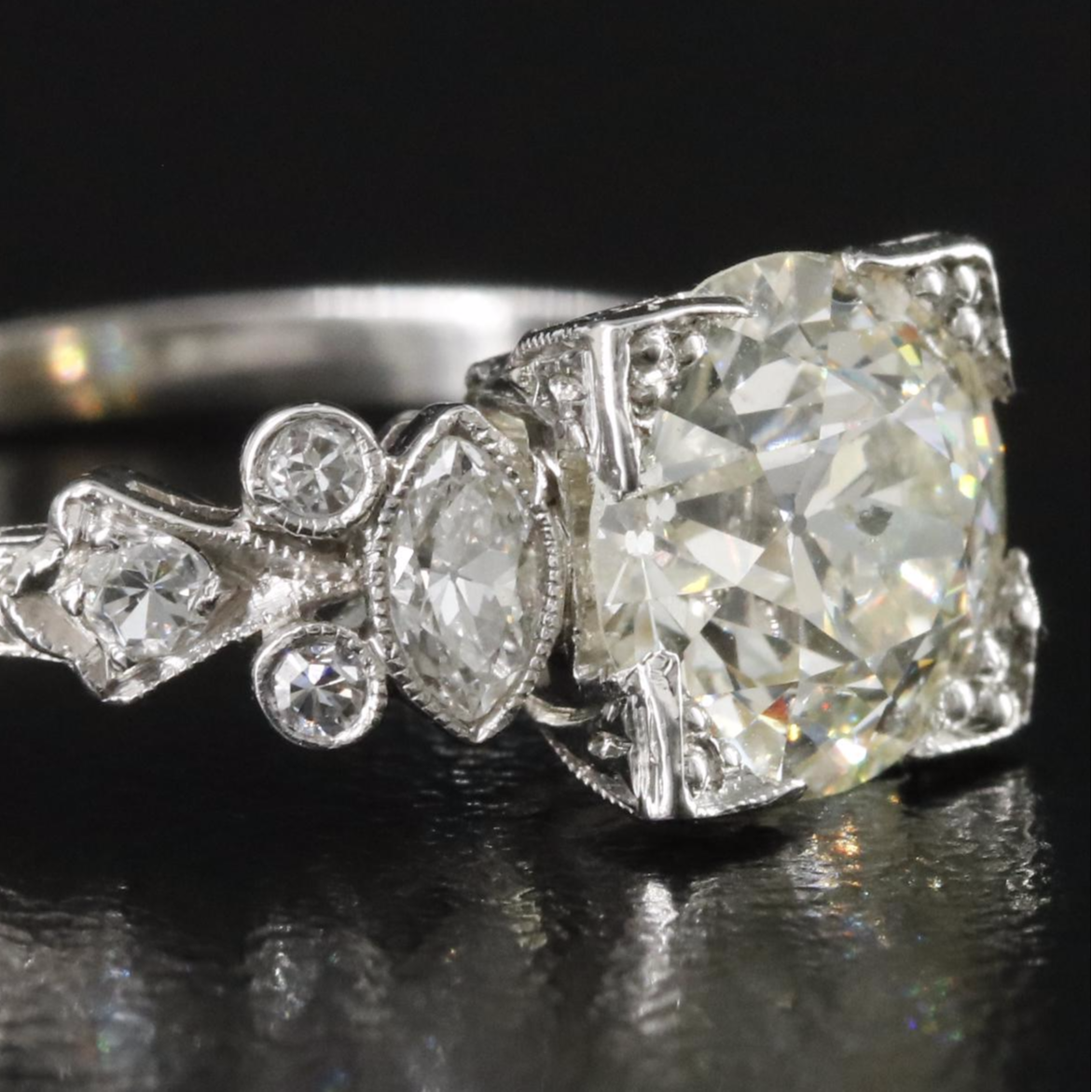 Vintage Platinum 1.99 CTW Diamond Ring